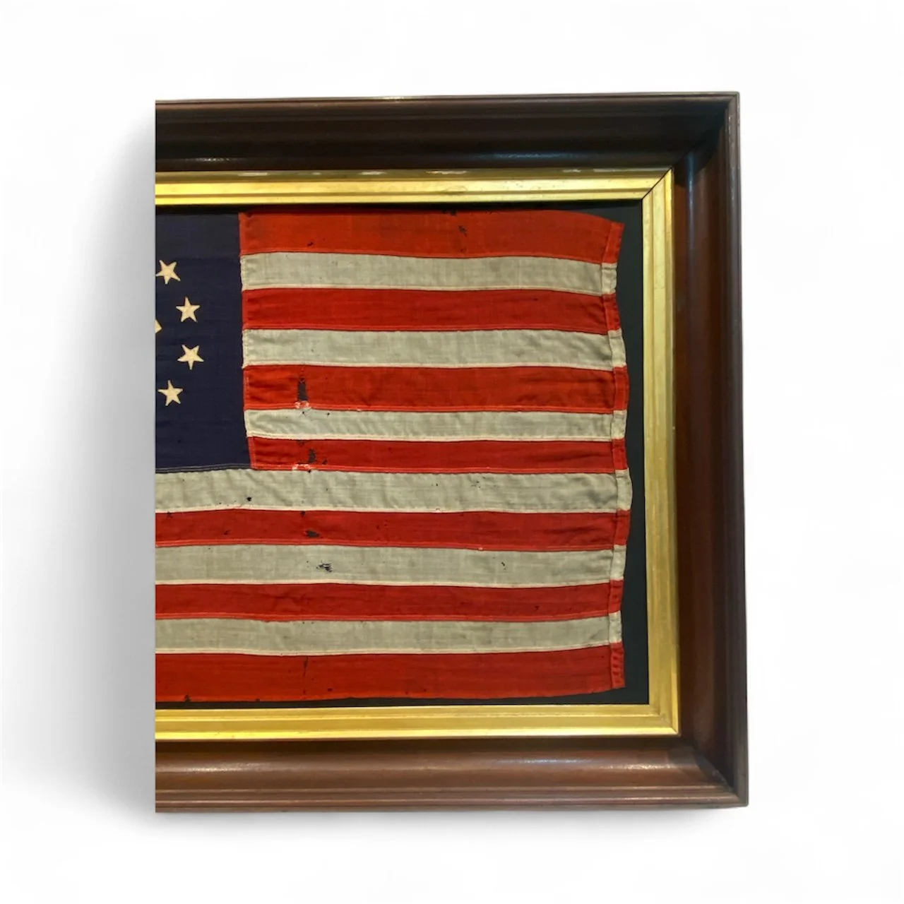 19th Century Walnut Frame Yacht Flag Ensign 1892-1920