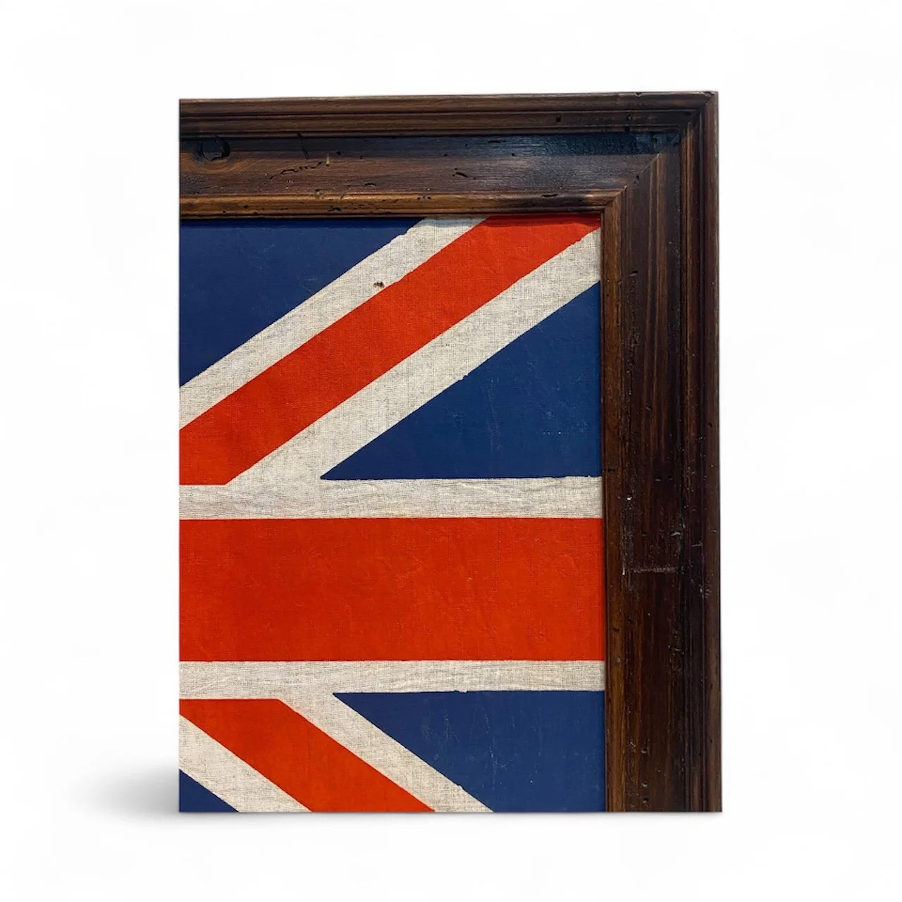 British Union Jack Parade Flag. Custom Italian Worm Wood Frame.