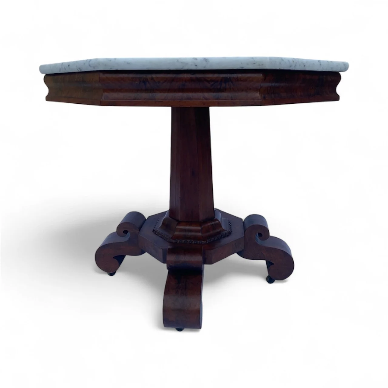 American Empire Marble Top Octagonal Center Table