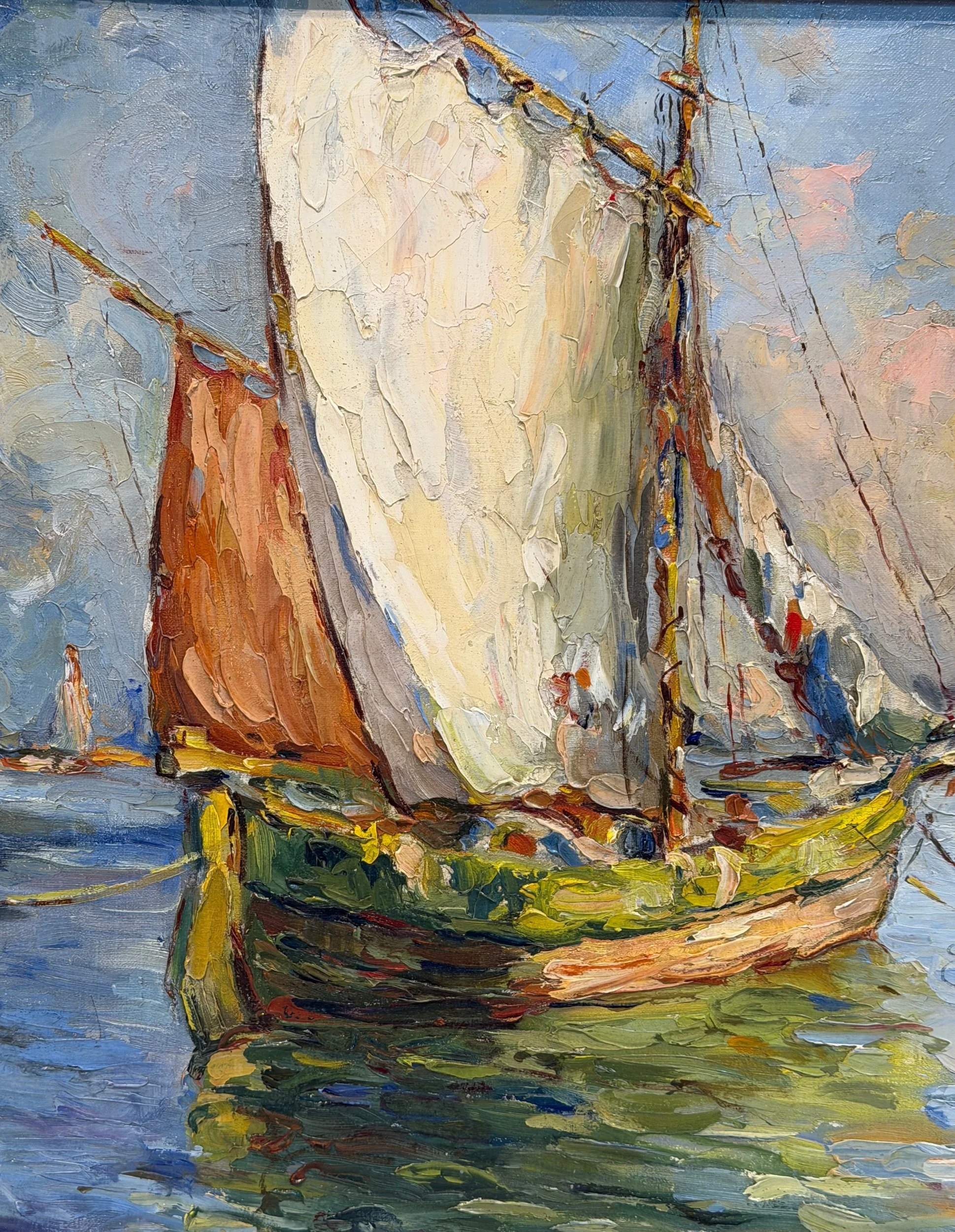 Martha Beggs Elliott (Alabama, 1892-1987) Boats in Harbor.