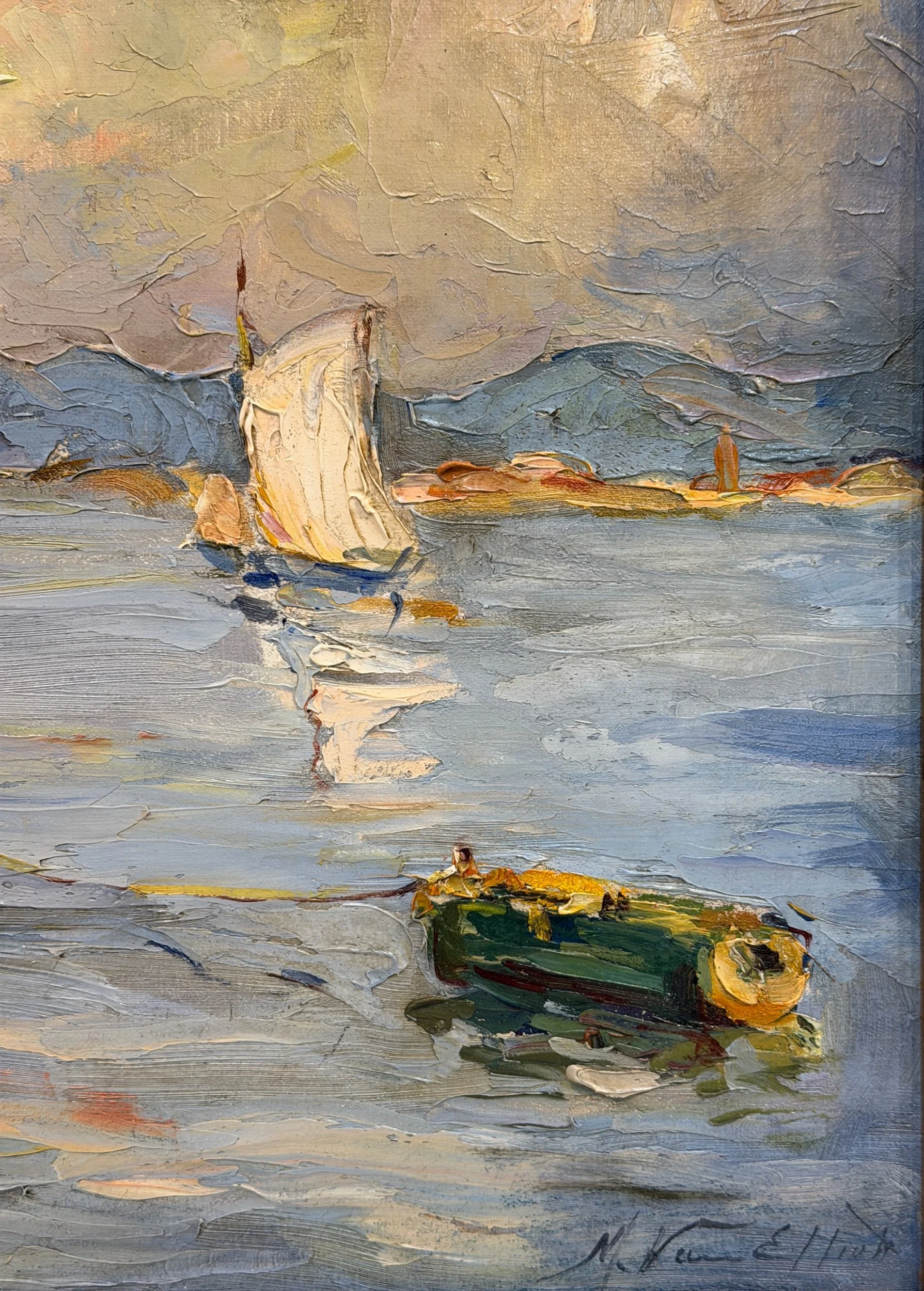Martha Beggs Elliott (Alabama, 1892-1987) Boats in Harbor.