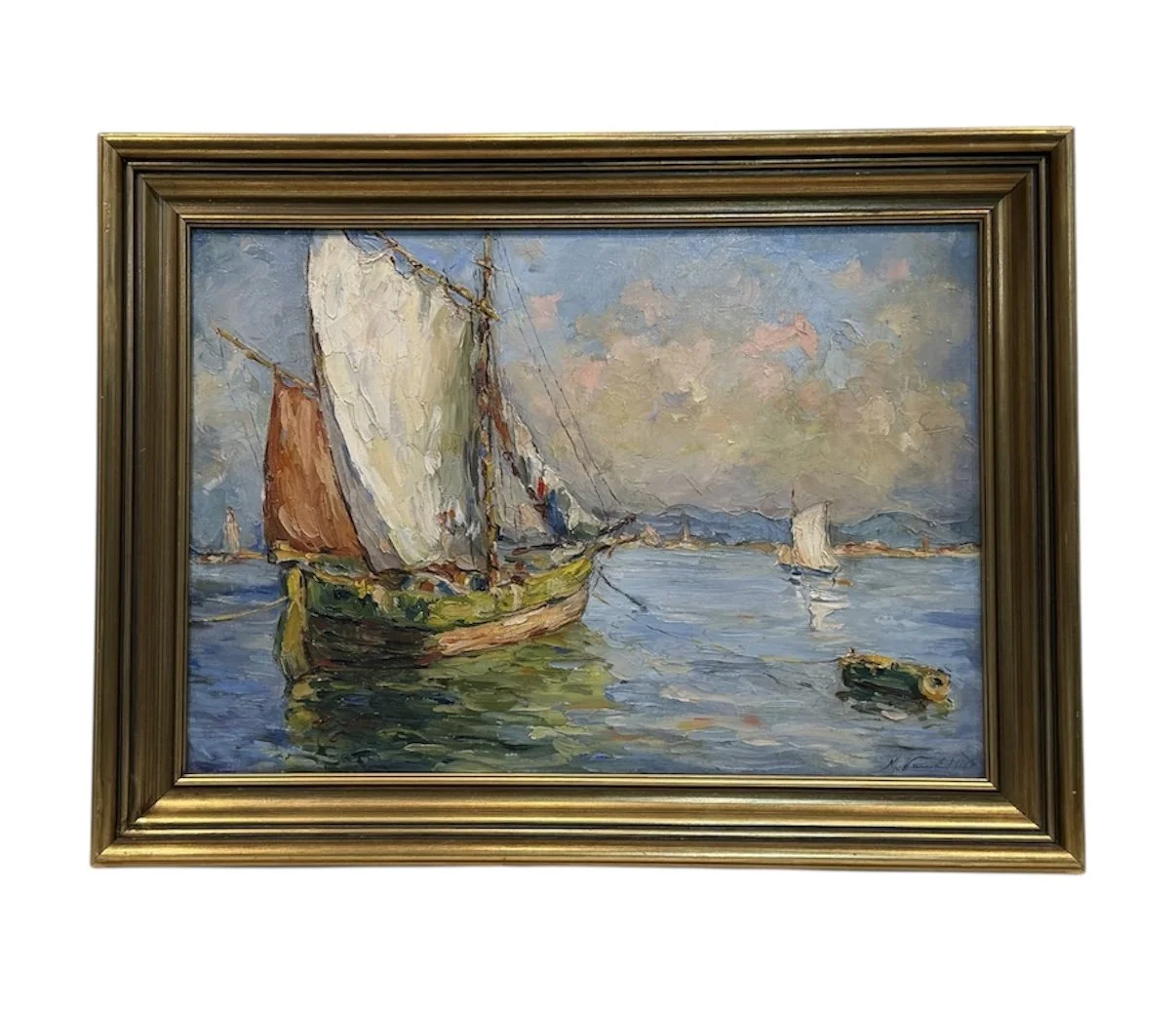 Martha Beggs Elliott (Alabama, 1892-1987) Boats in Harbor.