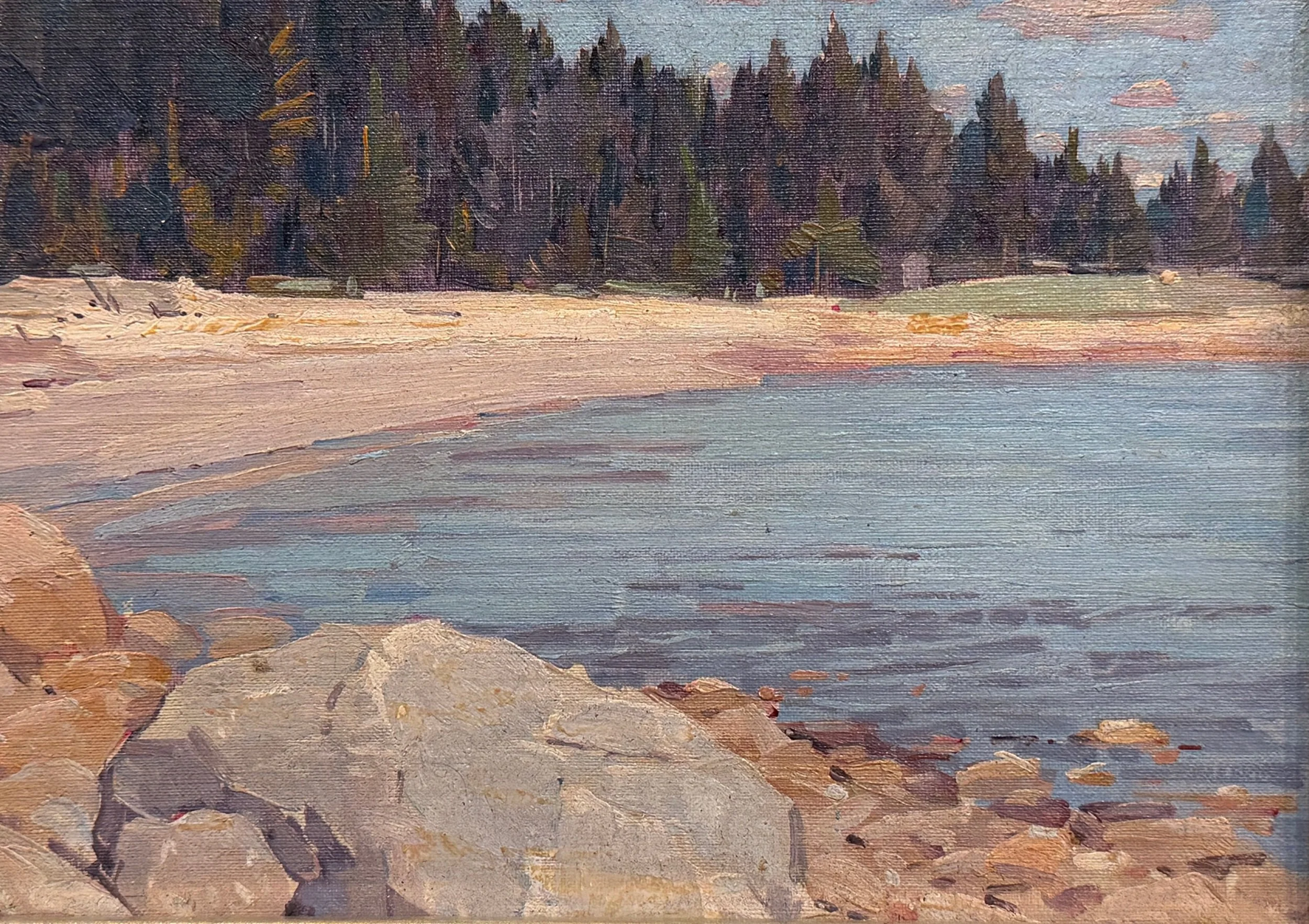 GUSTAVE CIMIOTTI, AMERICAN. 1875-1969. DAUPHINEE'S BEACH, NOVA SCOTIA.