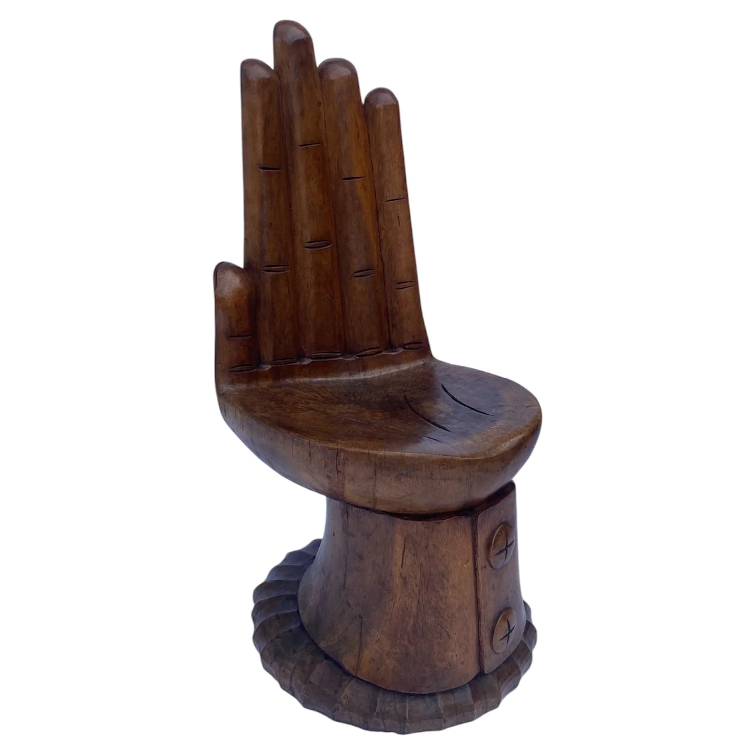 Pedro Friedberg style wood carved hand chair 1960's
