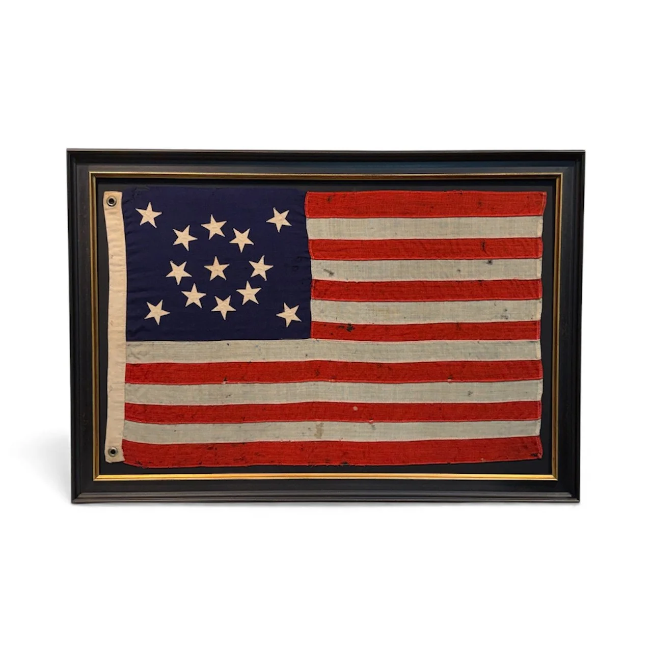 Antique American 13 Star Medallion Pattern Flag