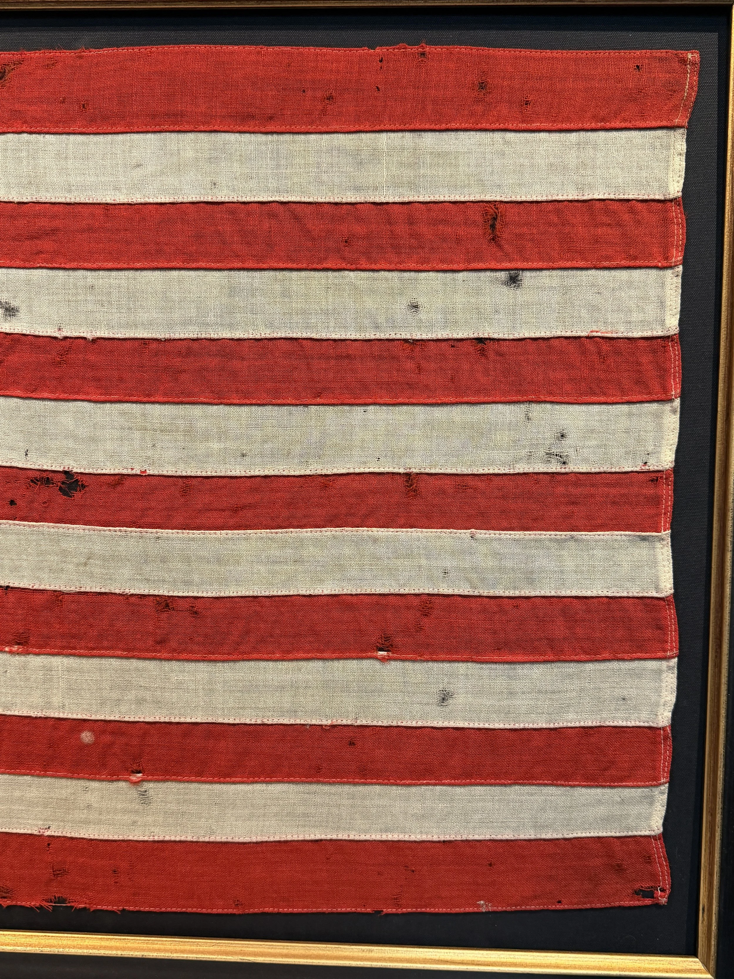 Antique American 13 Star Medallion Pattern Flag