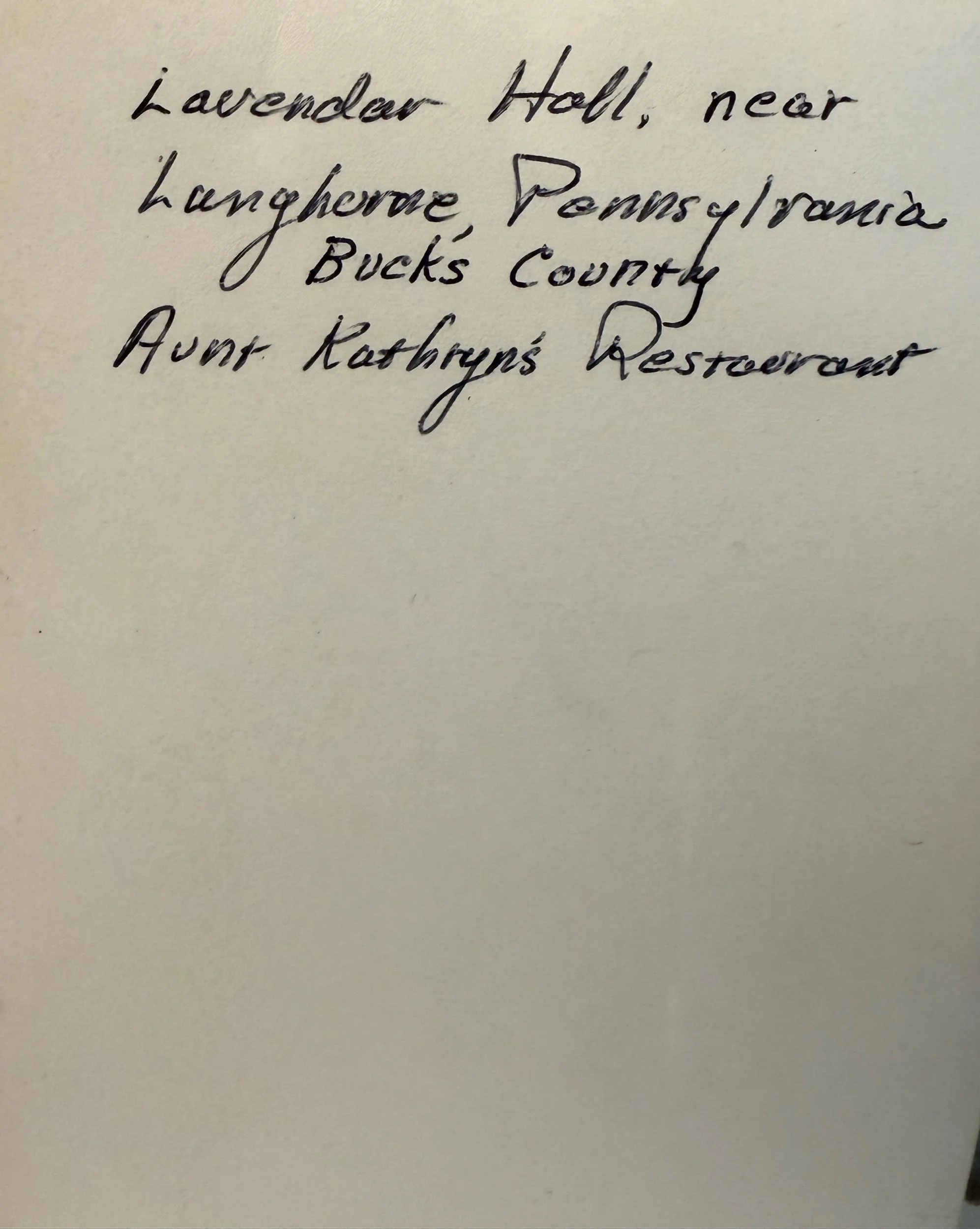 Vintage Photograph of Lavender Hall, near Langhorne, Pennsylvania, Bucks County Aunt Kathryn's Restaurant. 