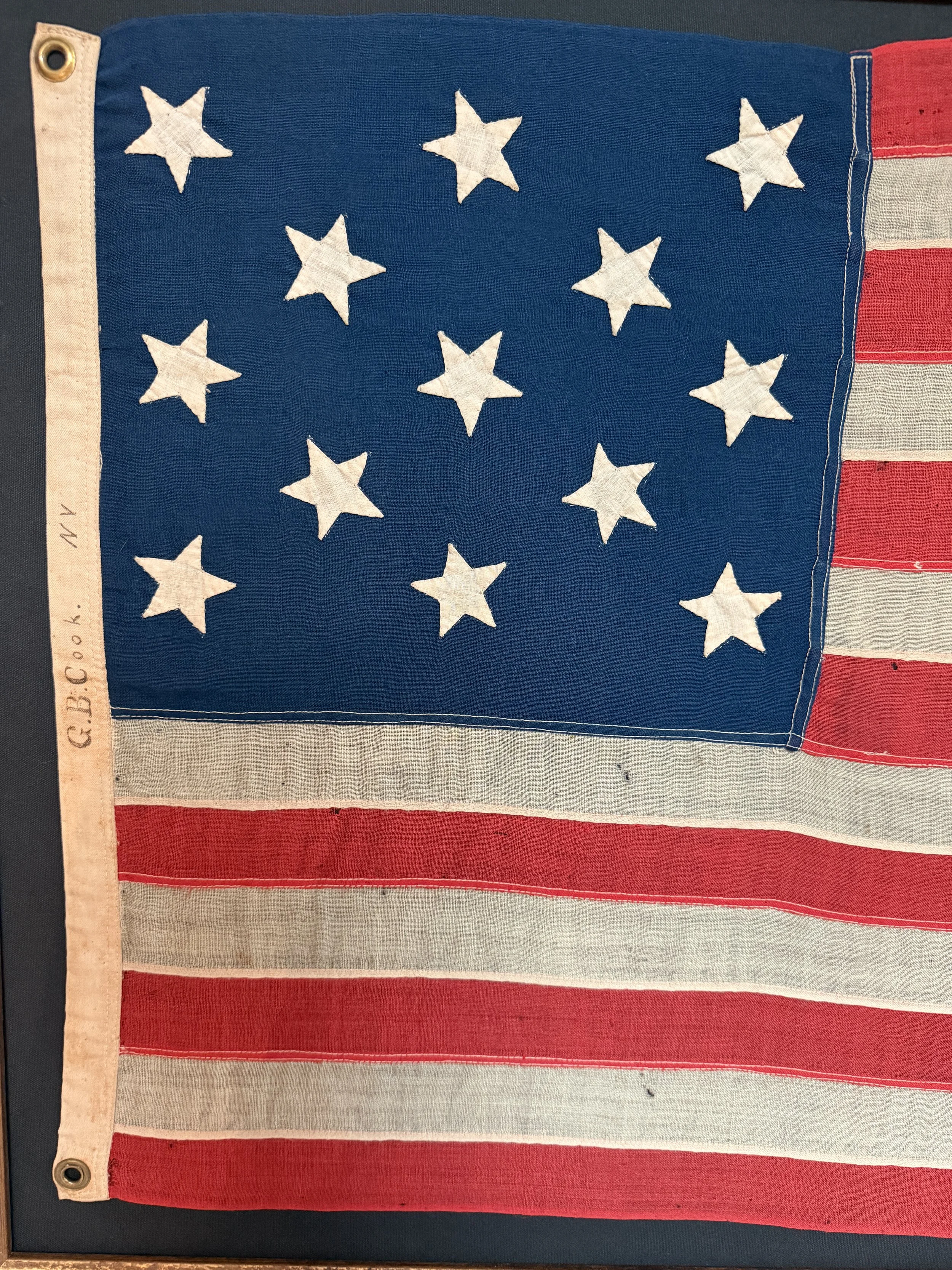 Antique 13 Star Flag, Hand Sewn Stars 