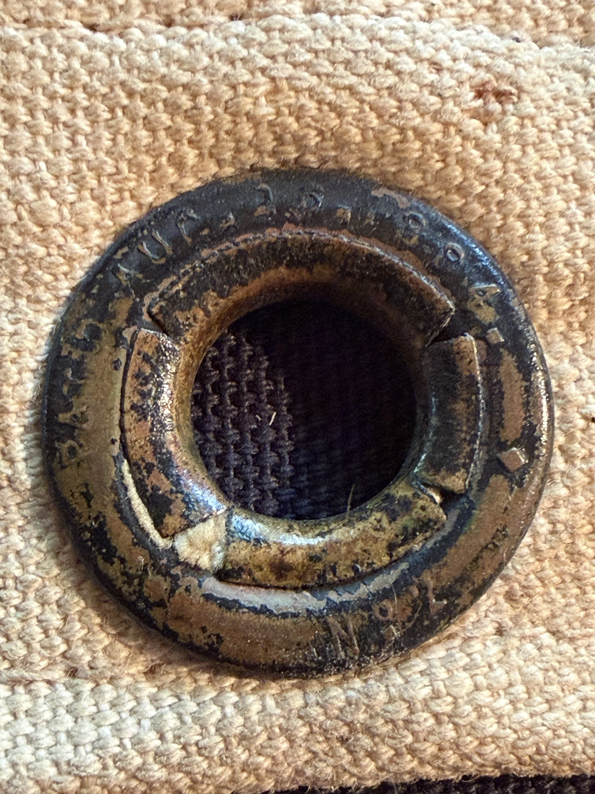 Brass grommet,  Pat. Aug. 26. 1884. No. 2.
