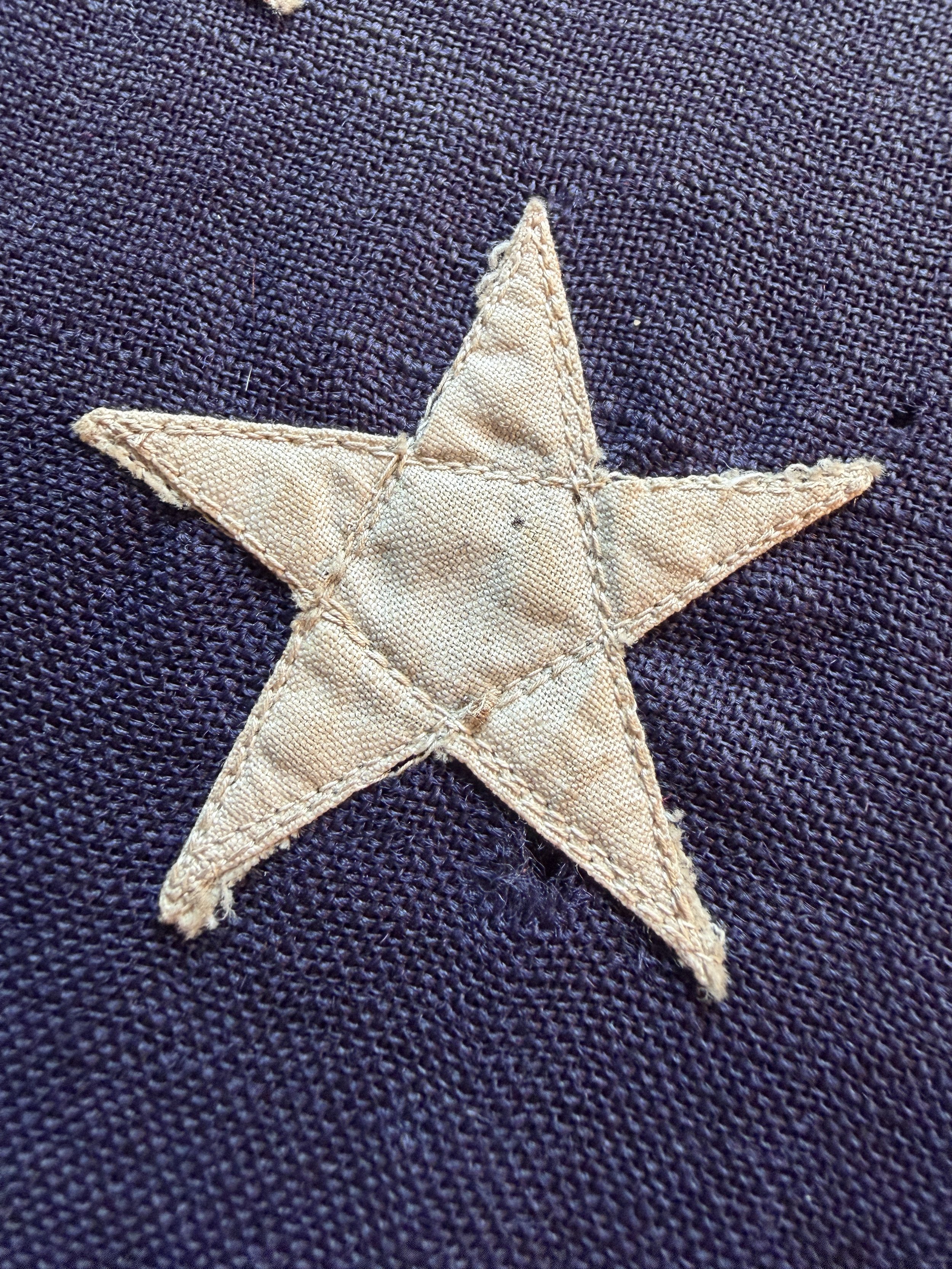 American 13 Star Flag. Pat. Aug. 26. 1884. Machine sewn stars. 