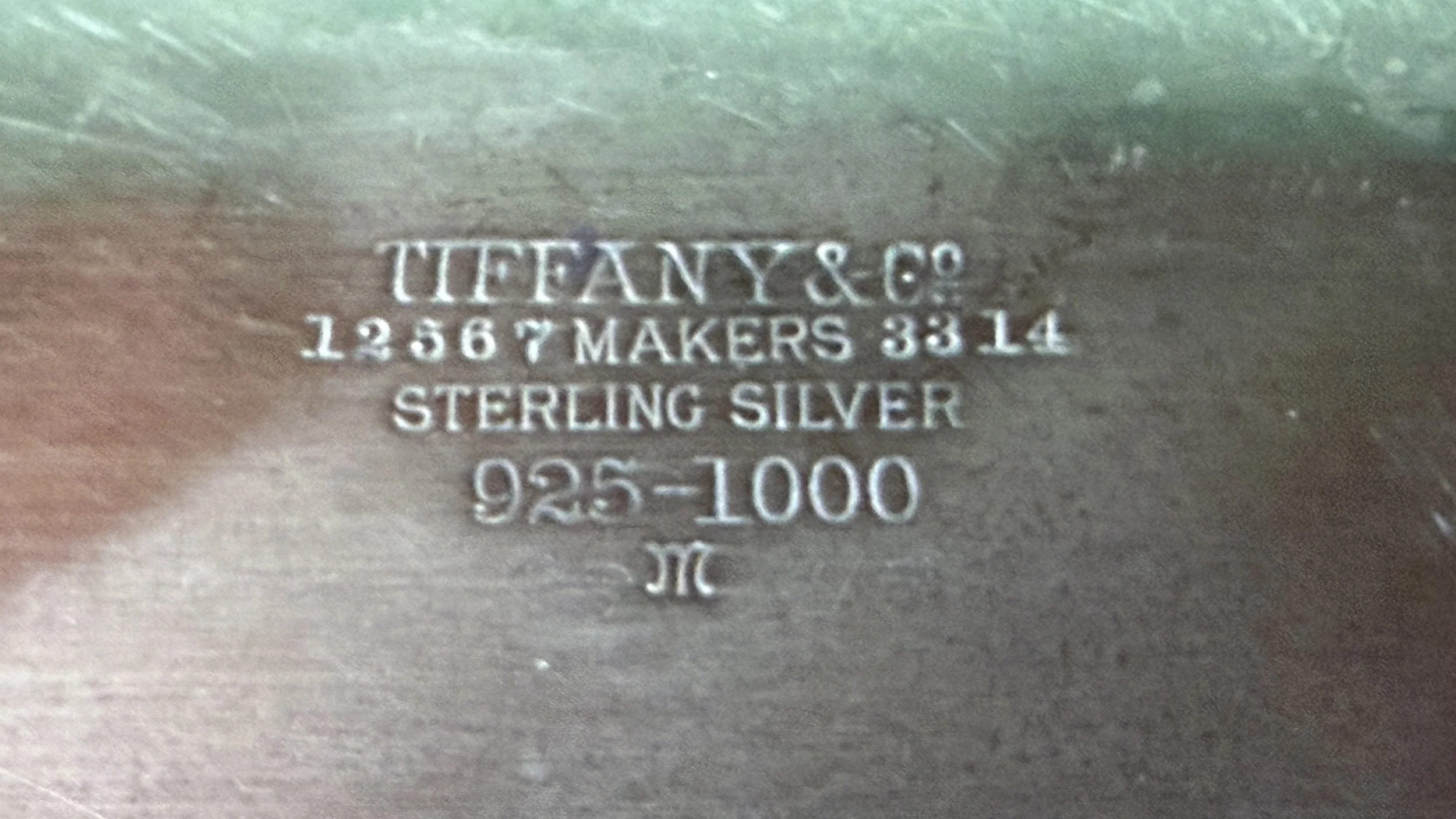 TIFFANY & CO. MAKERS STERLING SILVER 925-1000. M. 