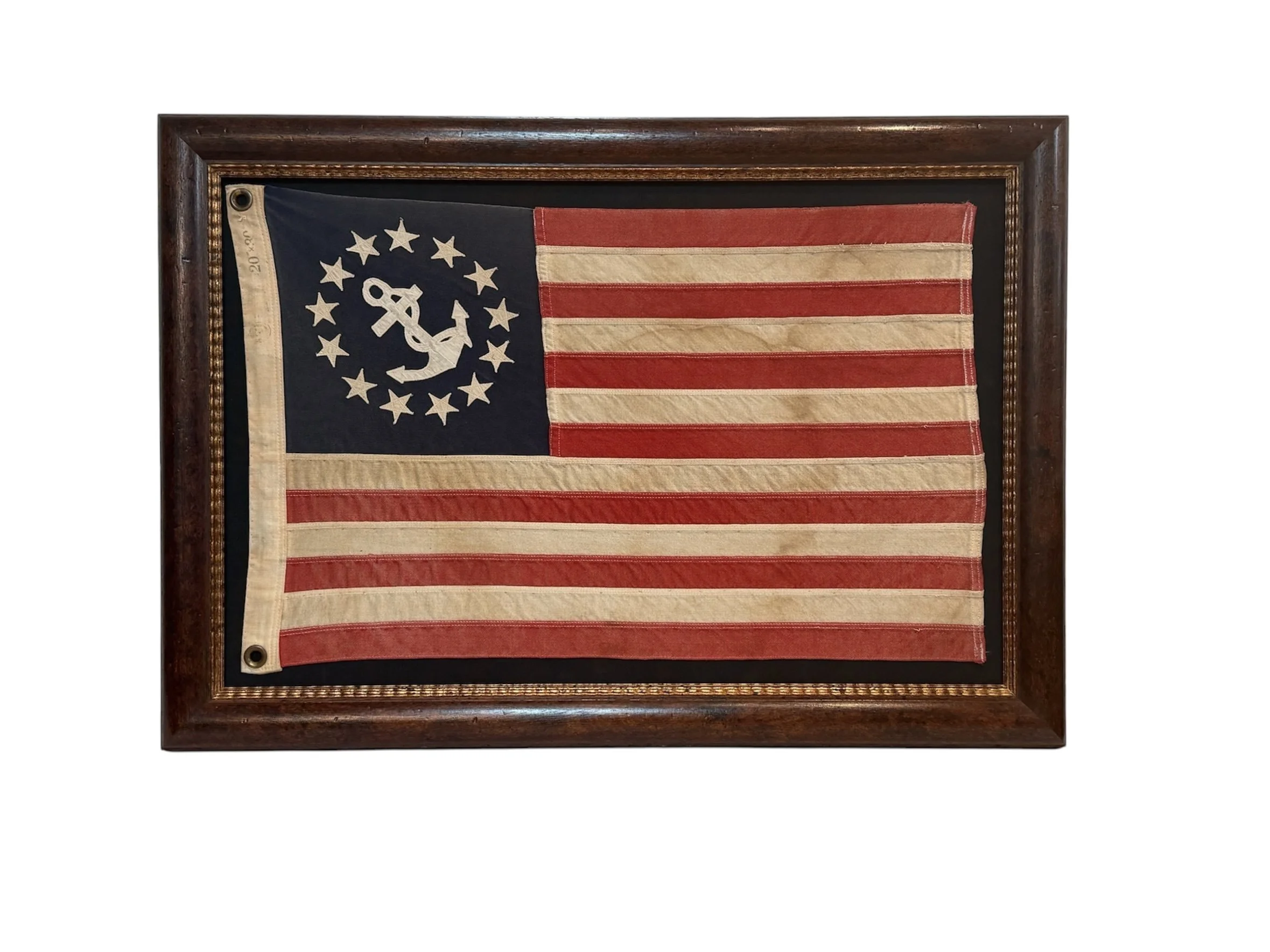 Yacht Flag Ensign with 13 Stars and Fowled Anchor. 