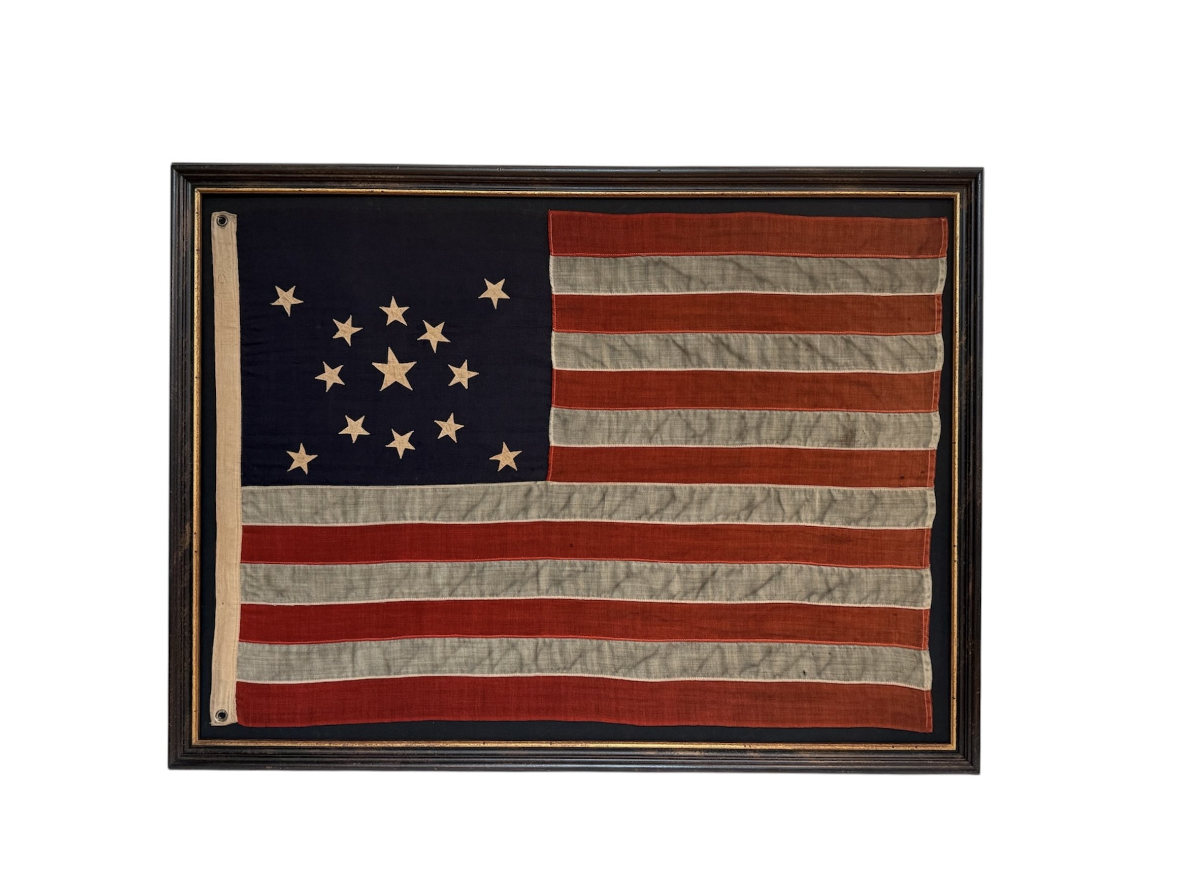 American 13 Star Flag, Medallion Pattern with large center star. 1892-1920.