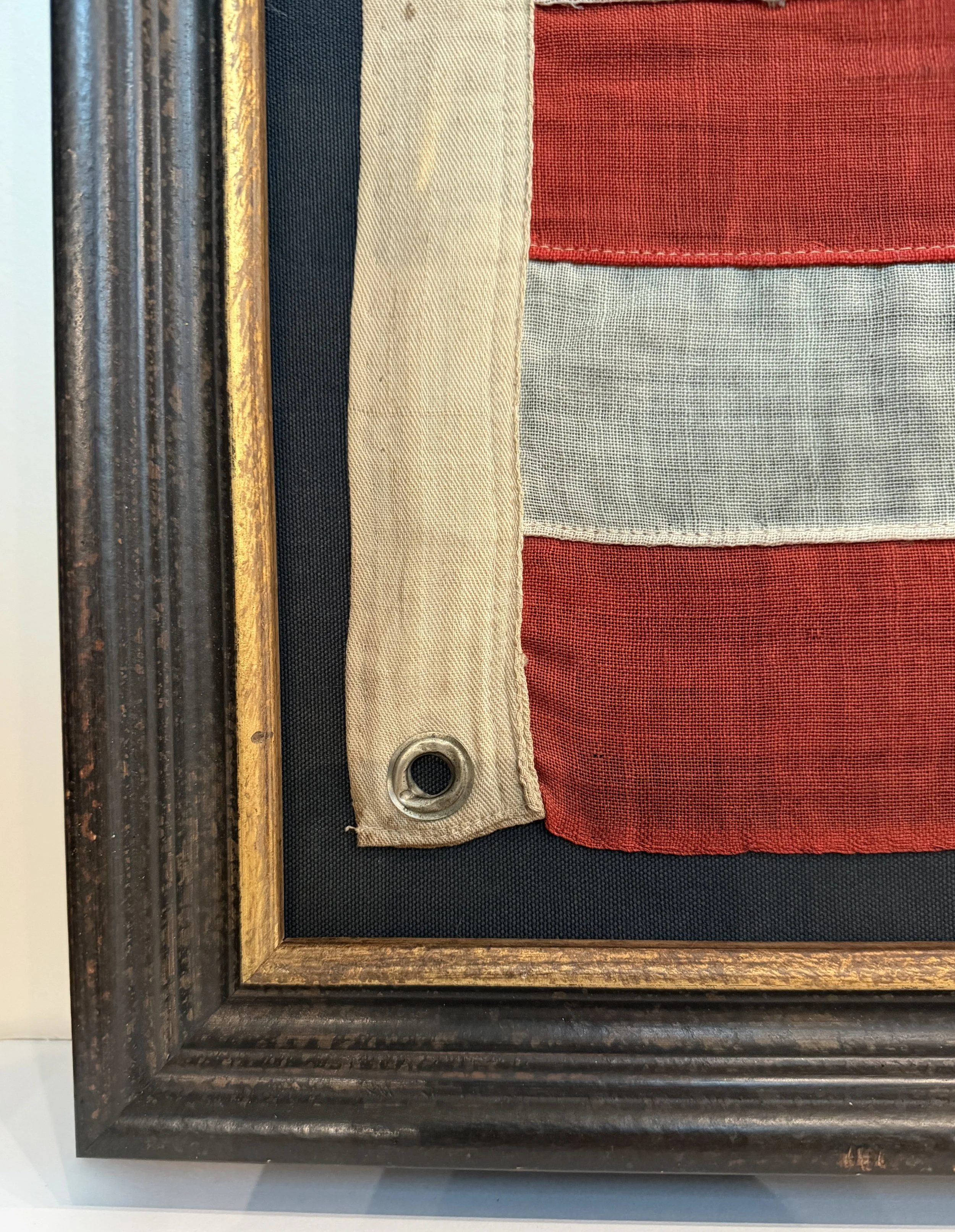 American 13 Star Flag, Medallion Pattern with large center star. 1892-1920.