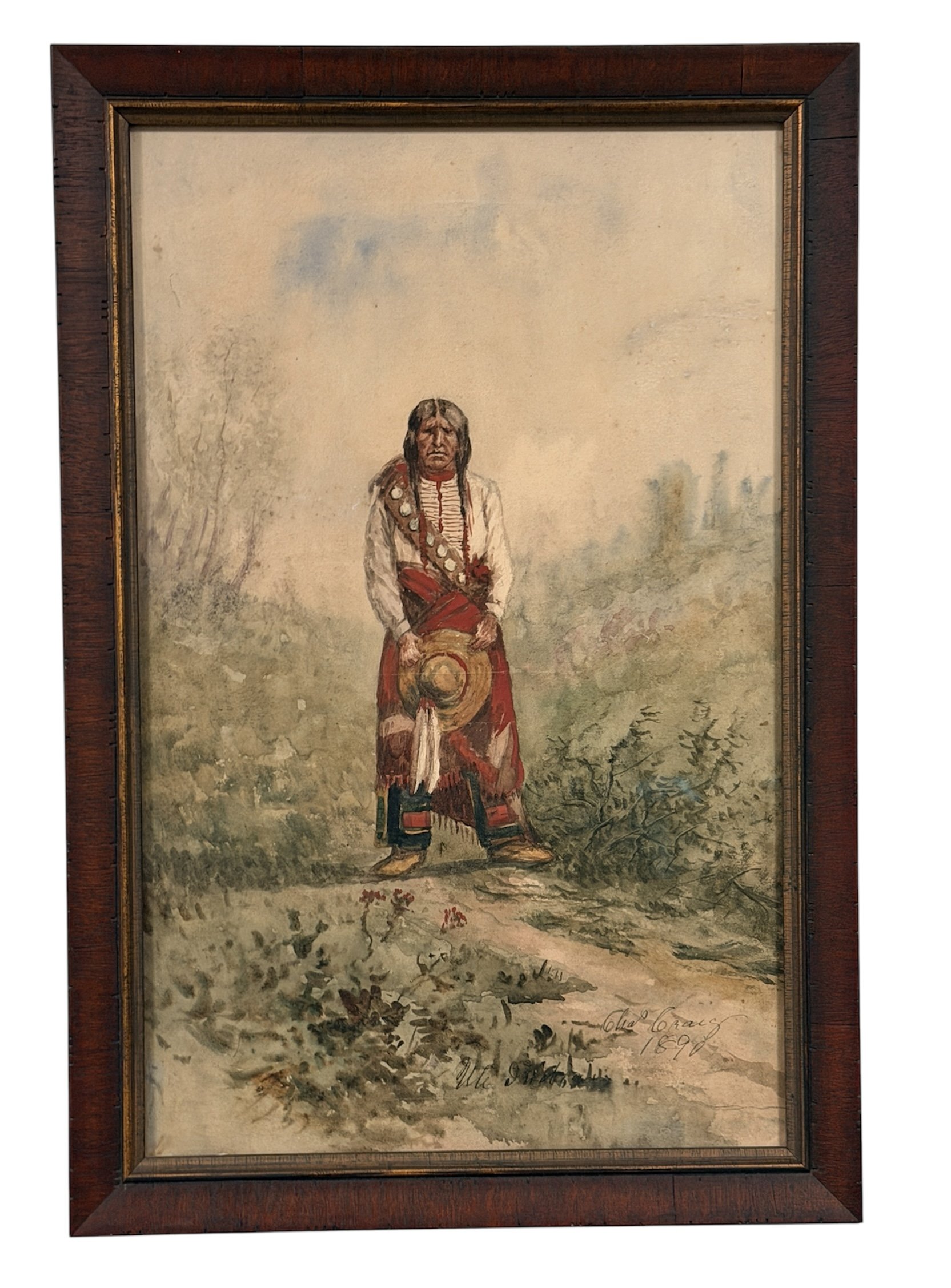 Charles Craig, Ute Indian. Watercolor 
