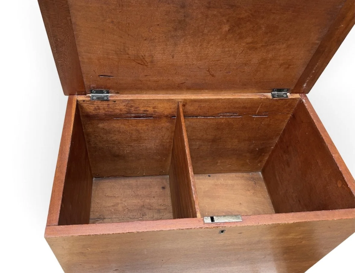 Kentucky Cherry Hepplewhite Inlaid Sugar Chest  Ca. 1820. Original divider