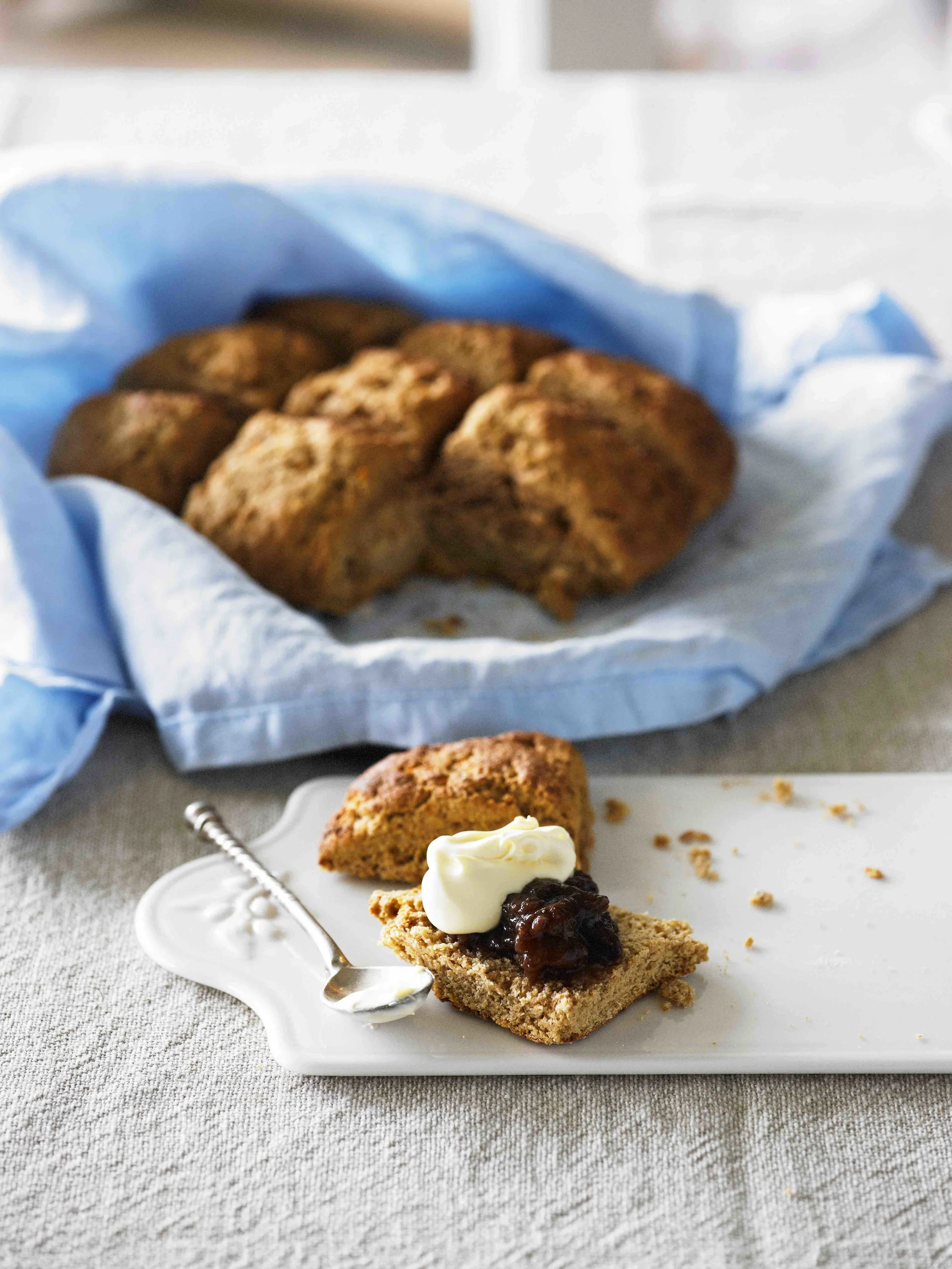 Spelt and Sweet Potato Scones with Strawberry Jam