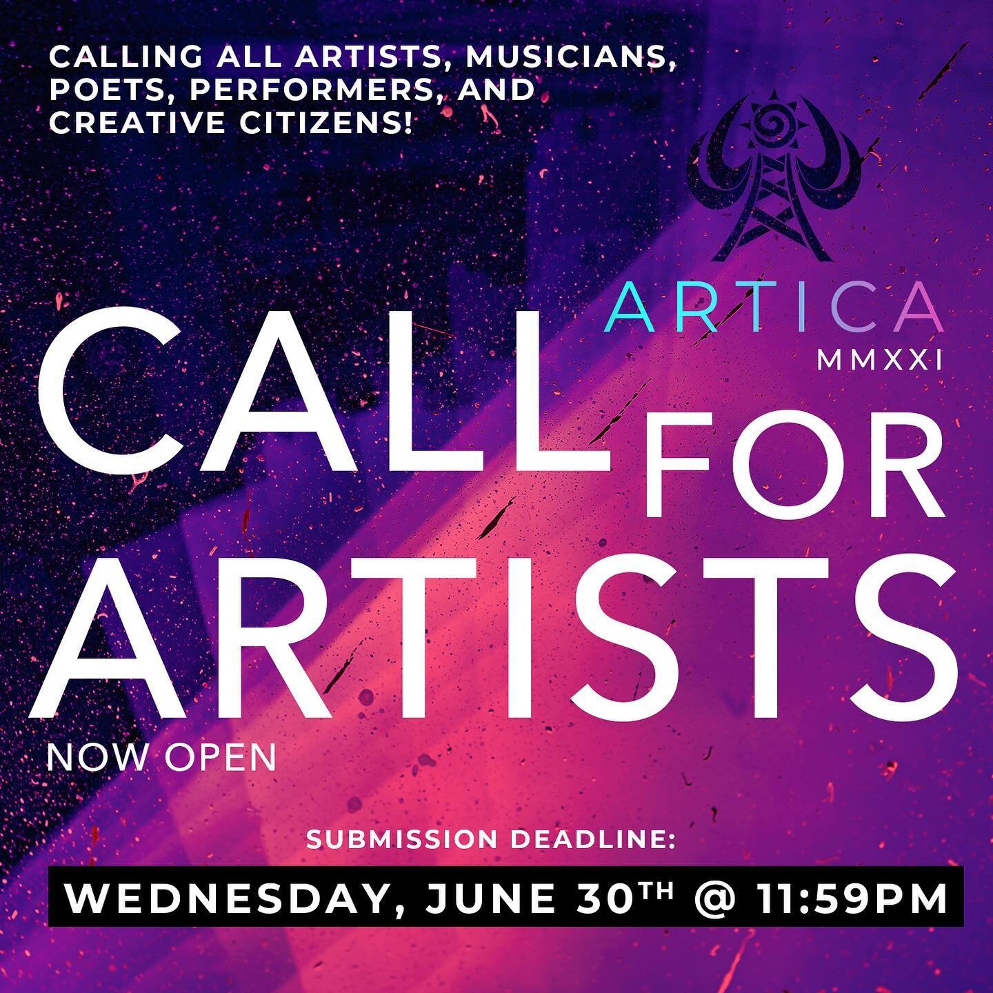 🥳 Artica&rsquo;s Call for Artists is live! The submission deadline is Wednesday, June 30th at 11:59PM (sorry for any previous discrepancy!). Link in bio 👀
.
.
.
Artists and creators are invited to participate at our annual outdoor, multidisciplinar