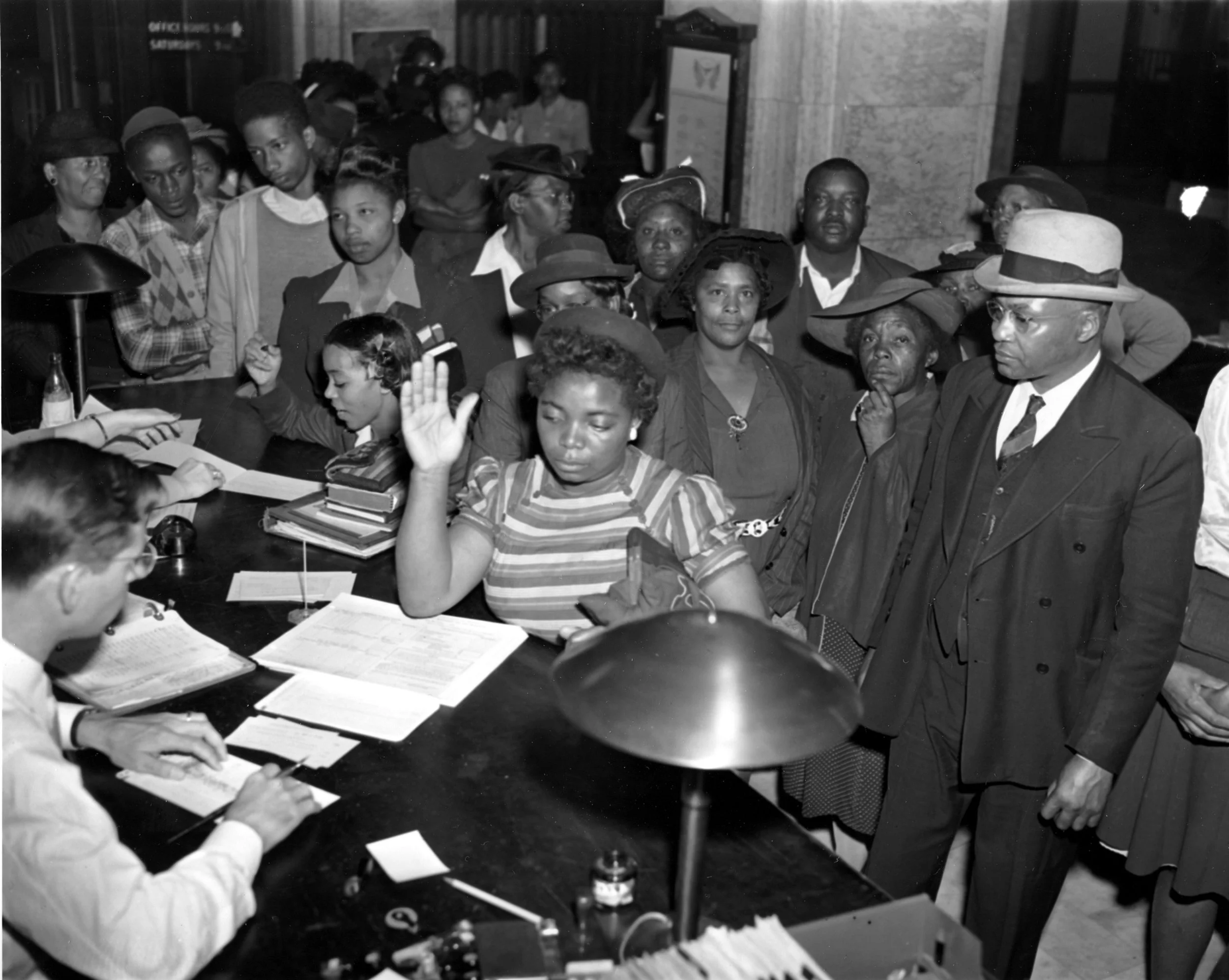 PAGE 9: A WATERSHED MOMENT IN THE LONG STRUGGLE FOR JUSTICE AND EQUALITY WAS THE US SUPREME COURT DECISION IN SMITH V. ALLWRIGHT, DECLARING IT UNCONSTITUTIONAL TO DENY A CITIZEN, REGARDLESS OF RACE, FROM PARTICIPATING IN PRIMARY ELECTIONS, OFTEN REFERRED TO AS "WHITE PRIMARIES" (PERMISSION OF THE ASSOCIATED PRESS). 