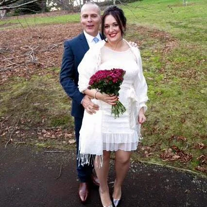 The happy couple just after they got married
