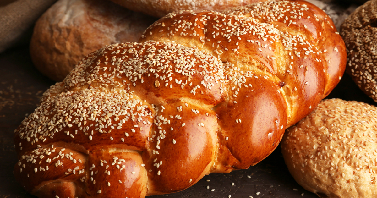 Braided challah loaf