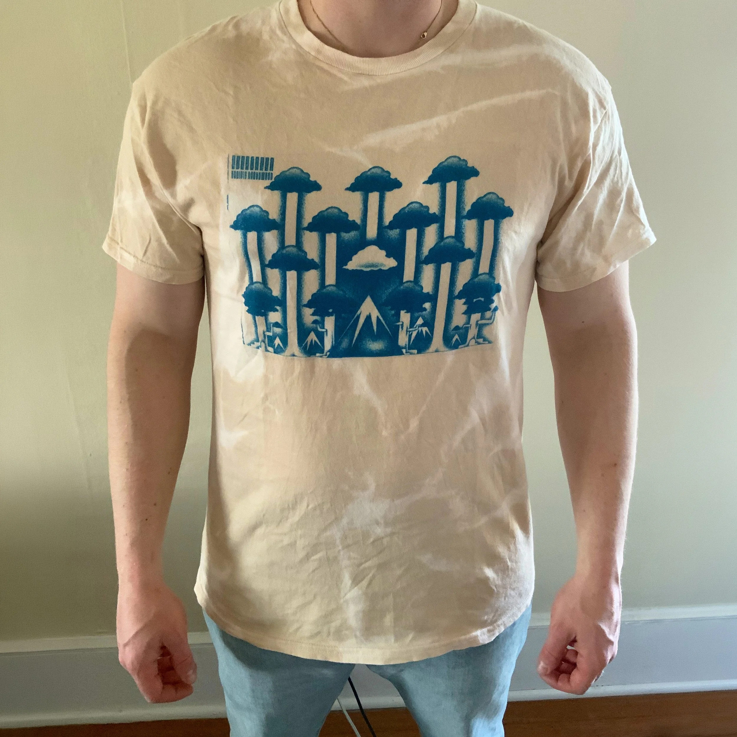 Evergreen Pacific Northwest Acid Wash Cyanotype T Shirt
