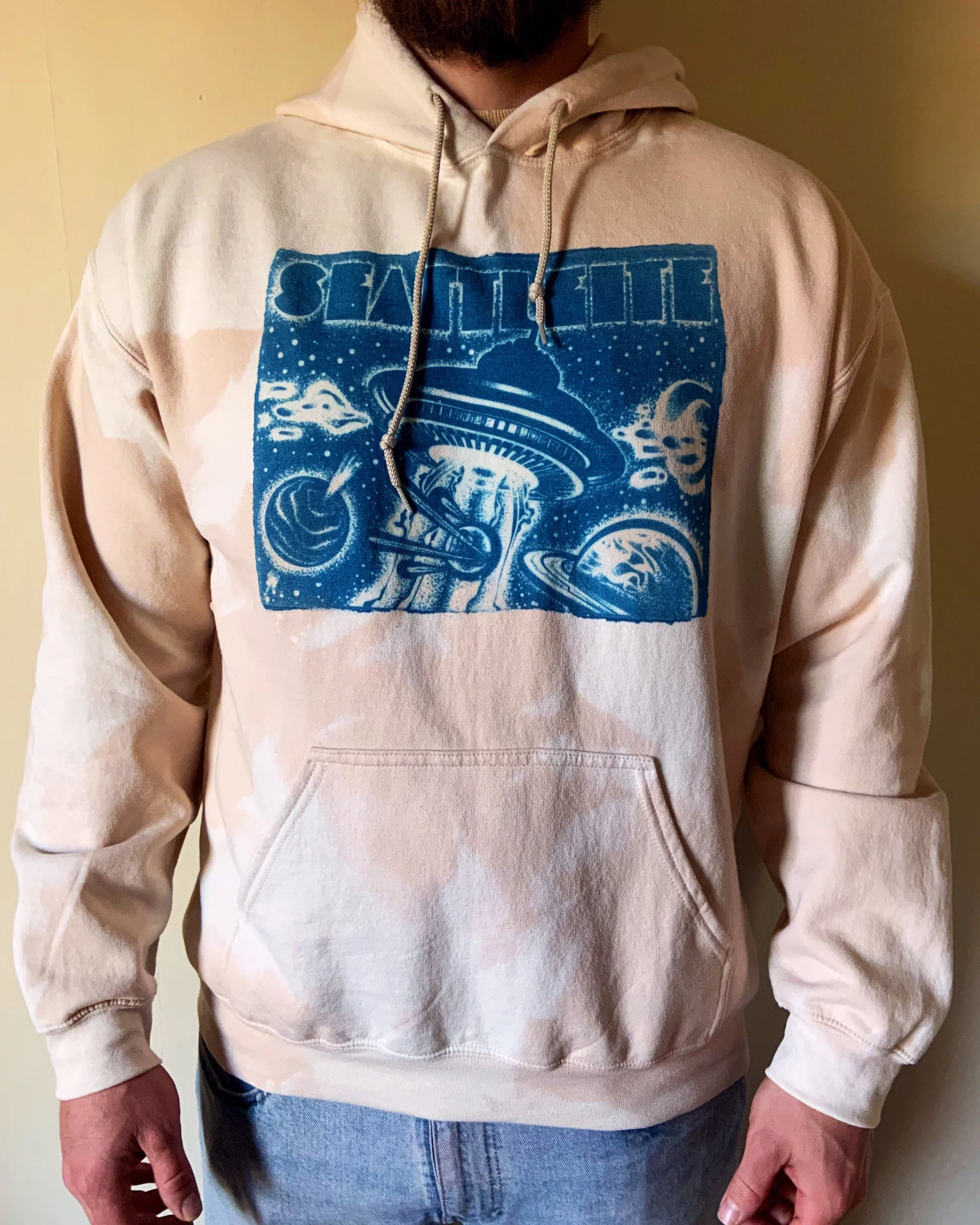 Seattleite Acid Wash Cyanotype Hoodie