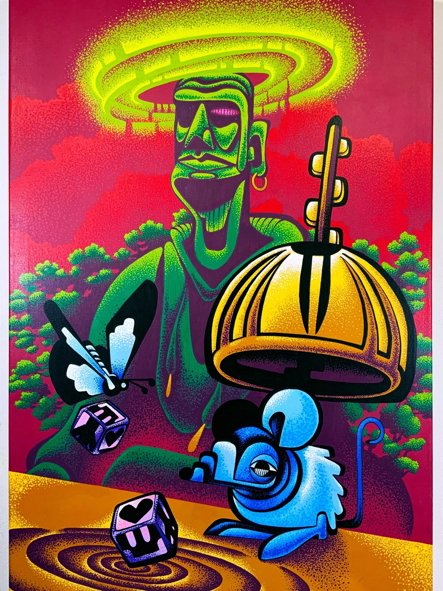 &ldquo;Mouse Trap&rdquo;
I created this painting for &ldquo;The True Butterfly Effect&rdquo; a group gallery showing @slip_belltown put on by the amazing @nasecase 
The show was themed around the butterfly effect from chaos theory and this made me th