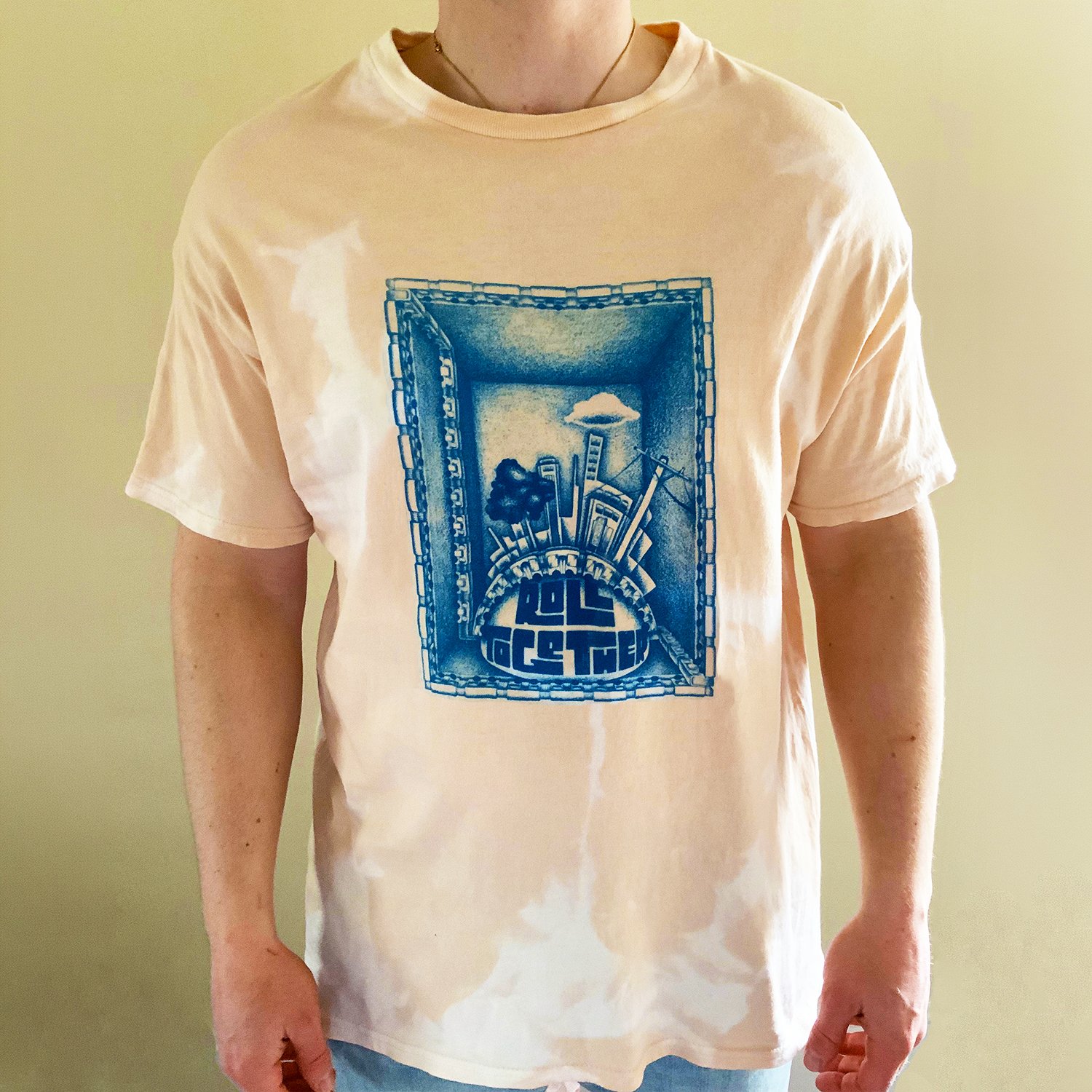 Roll Together Acid Wash Cyanotype T Shirt