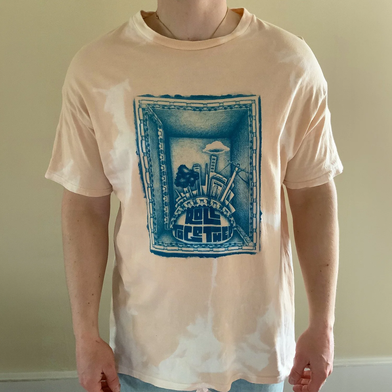 Roll Together Acid Wash Cyanotype T Shirt