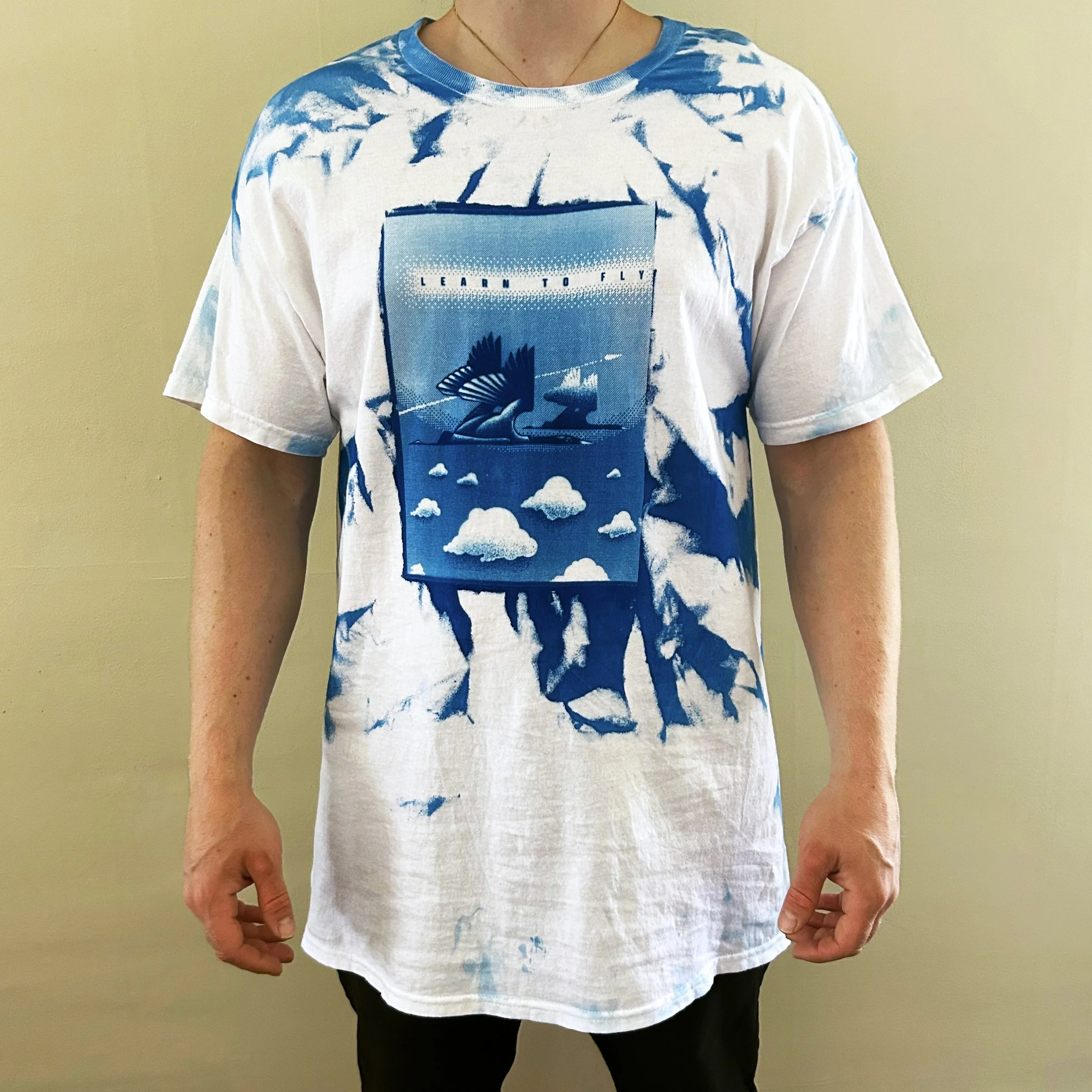 Learn To Fly Tie Dye Cyanotype T Shirt