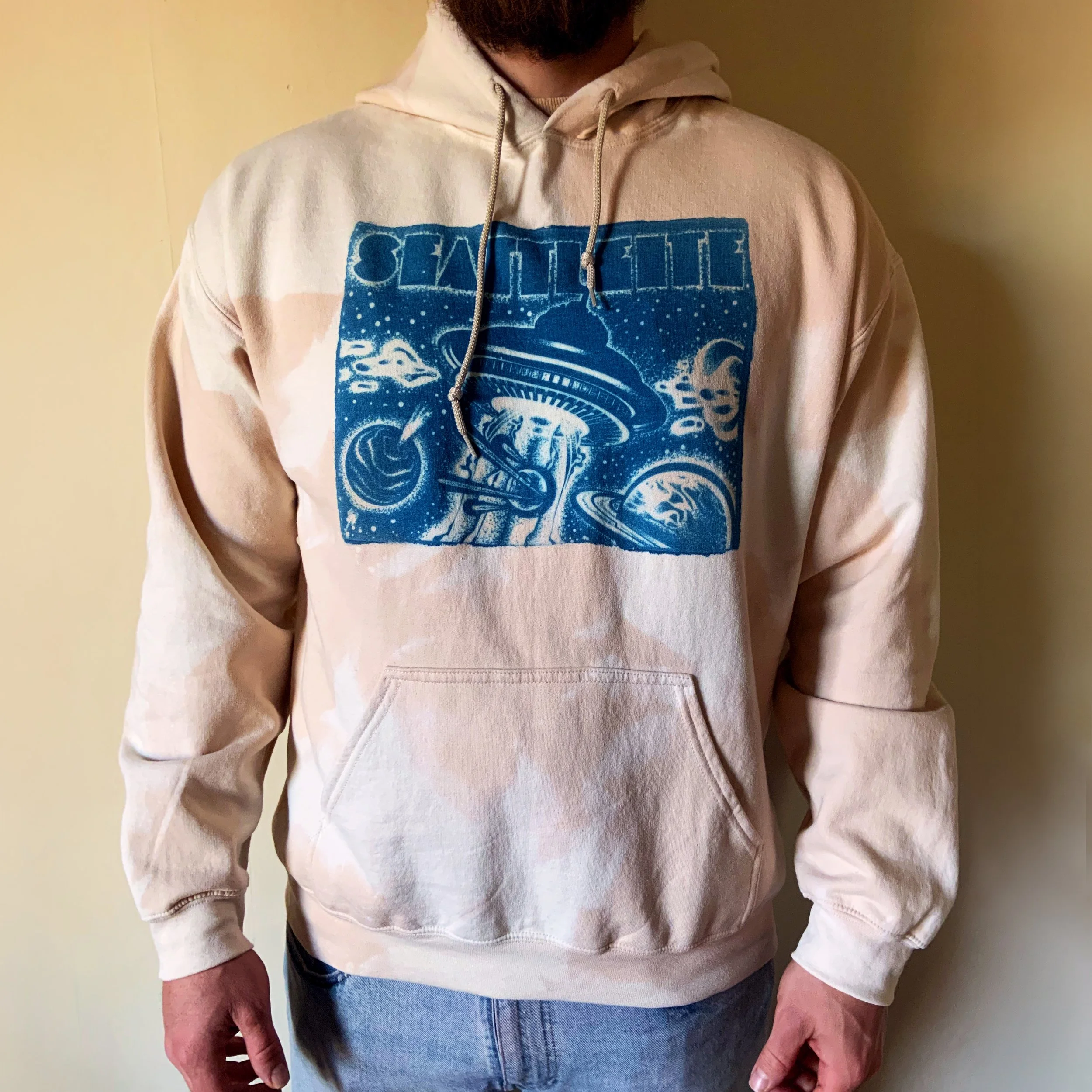 Seattleite Acid Wash Cyanotype Hoodie