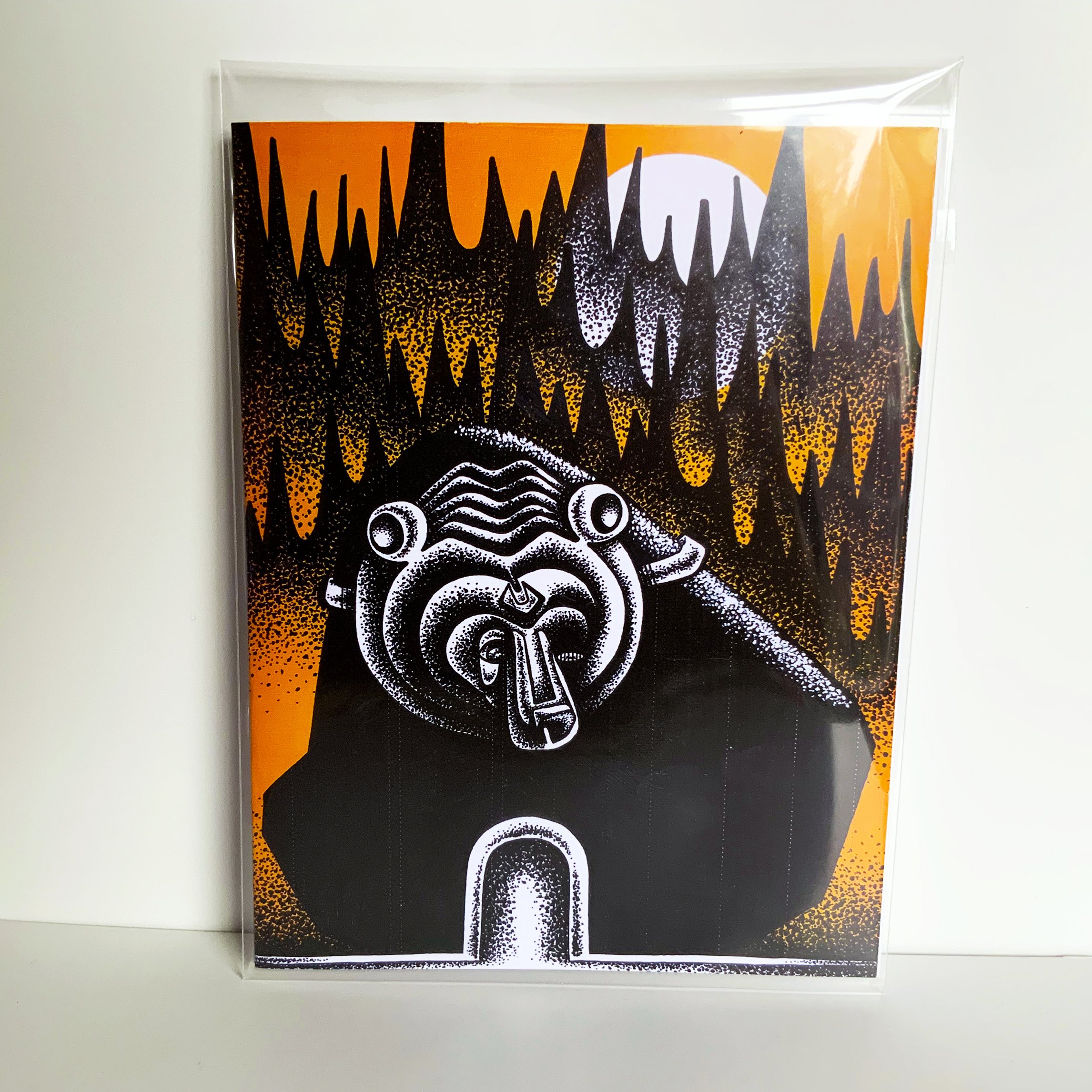 "Orange Bear" Greeting Card 4.25x5.5"