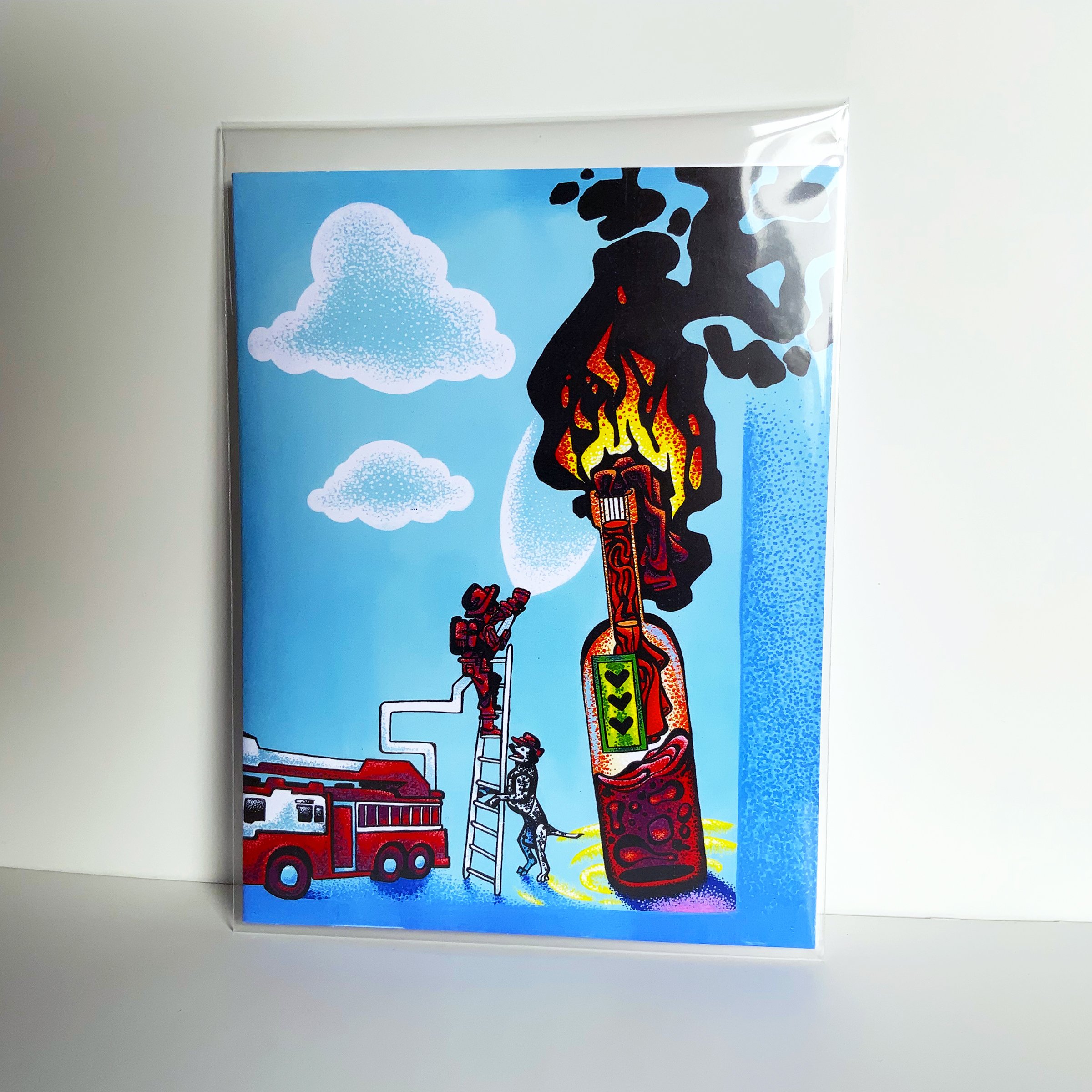 "Fire Fighter" Greeting Card 4.25x5.5"