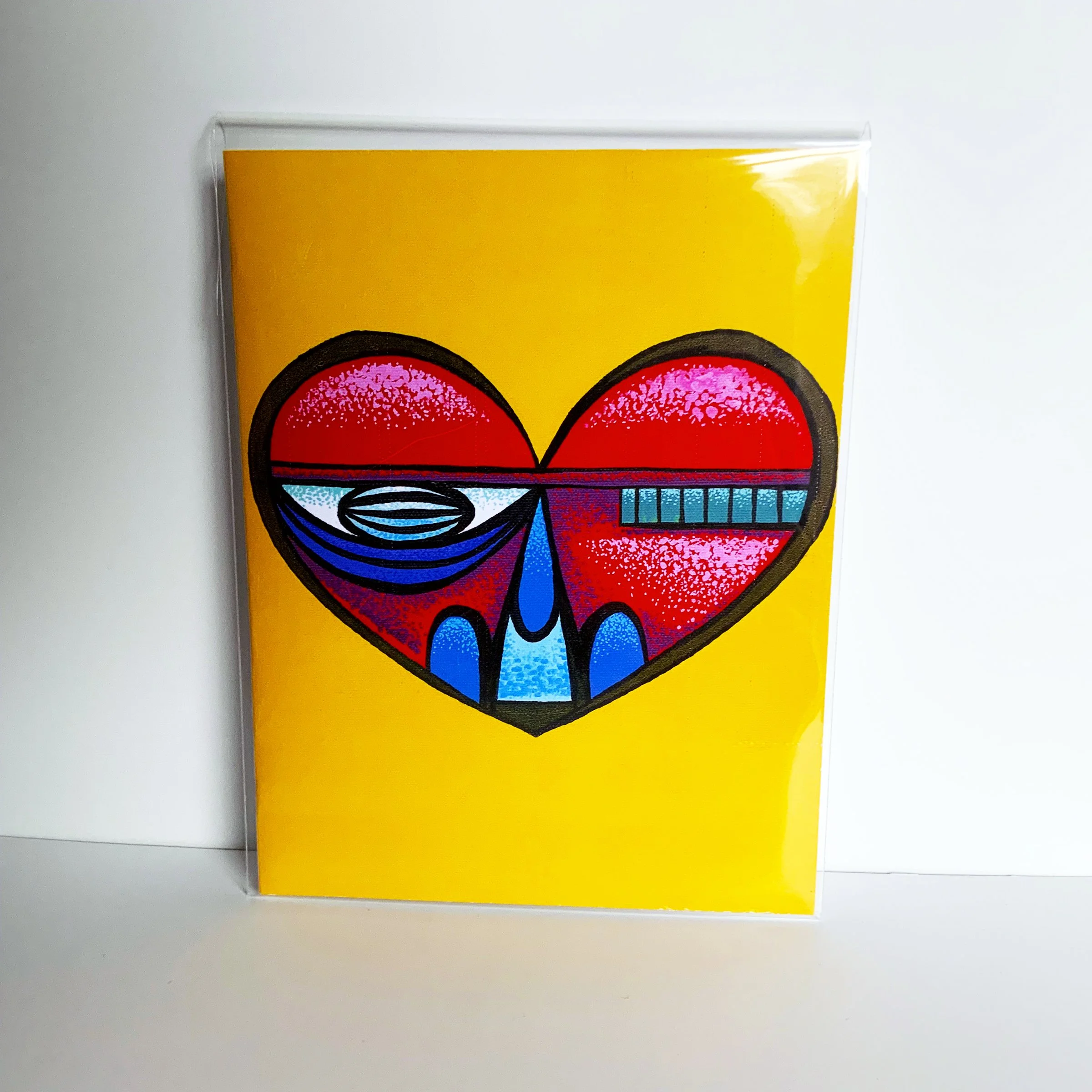 "Yellow Heart" Greeting Card 4.25x5.5"