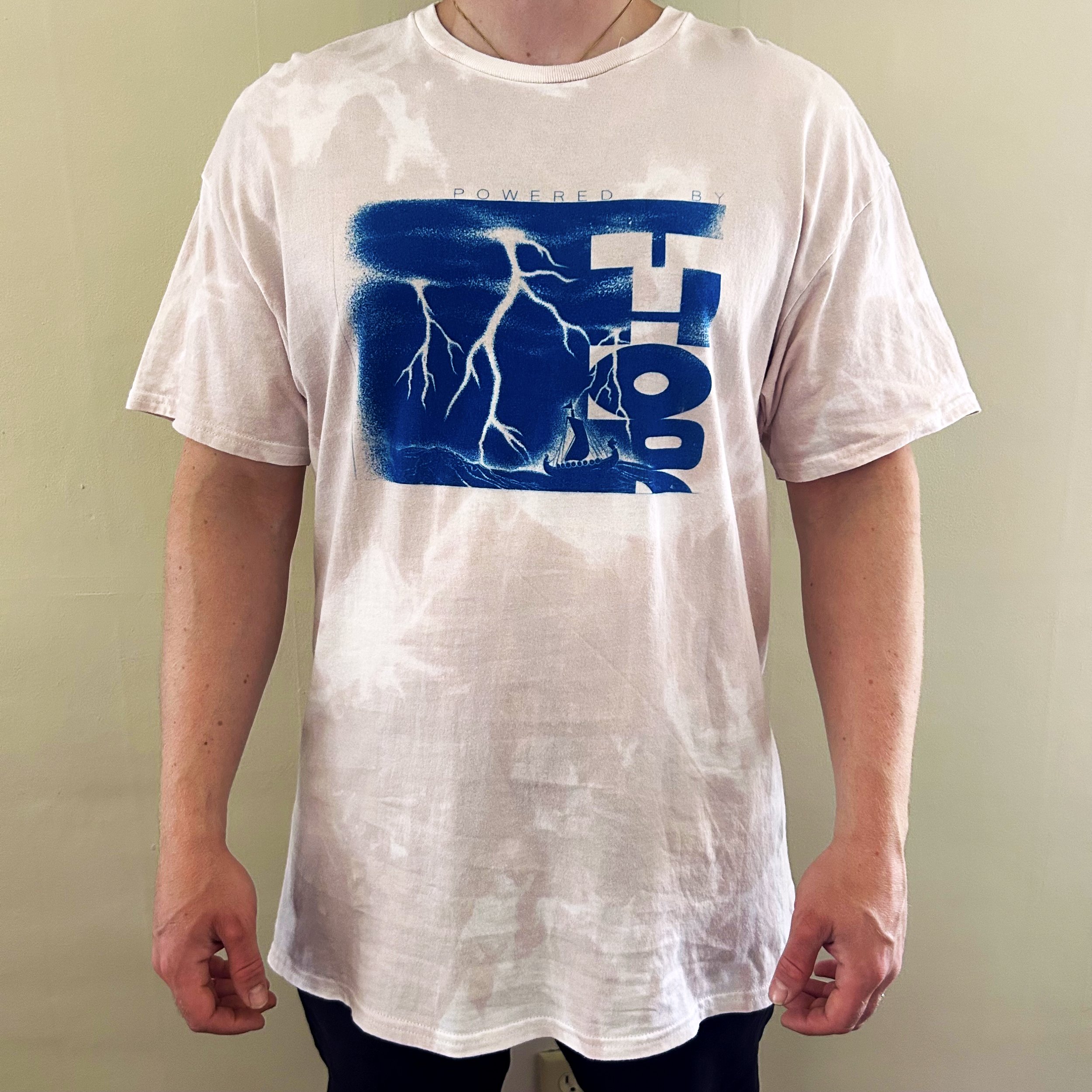 Powered By Thor Acid Wash Cyanotype T Shirt