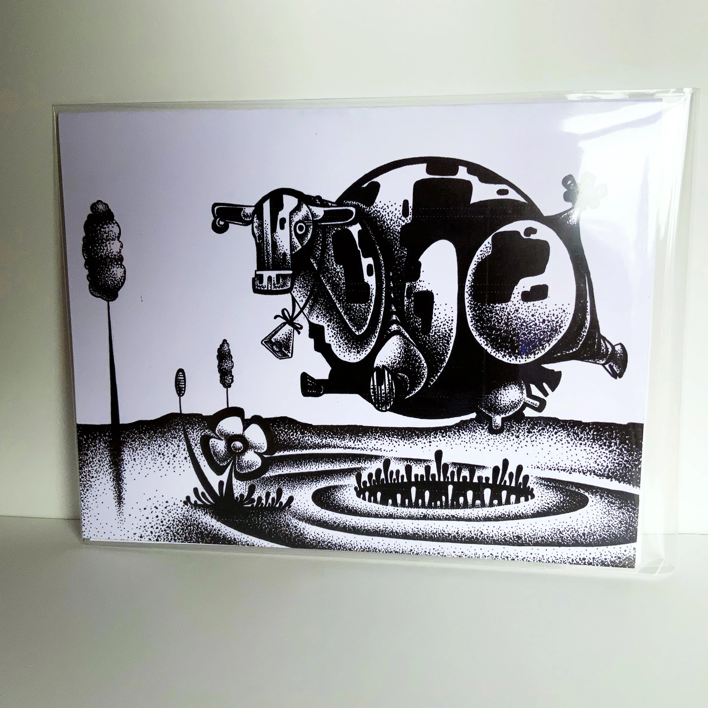 "Spherical Cow" Greeting Card 4.25x5.5"