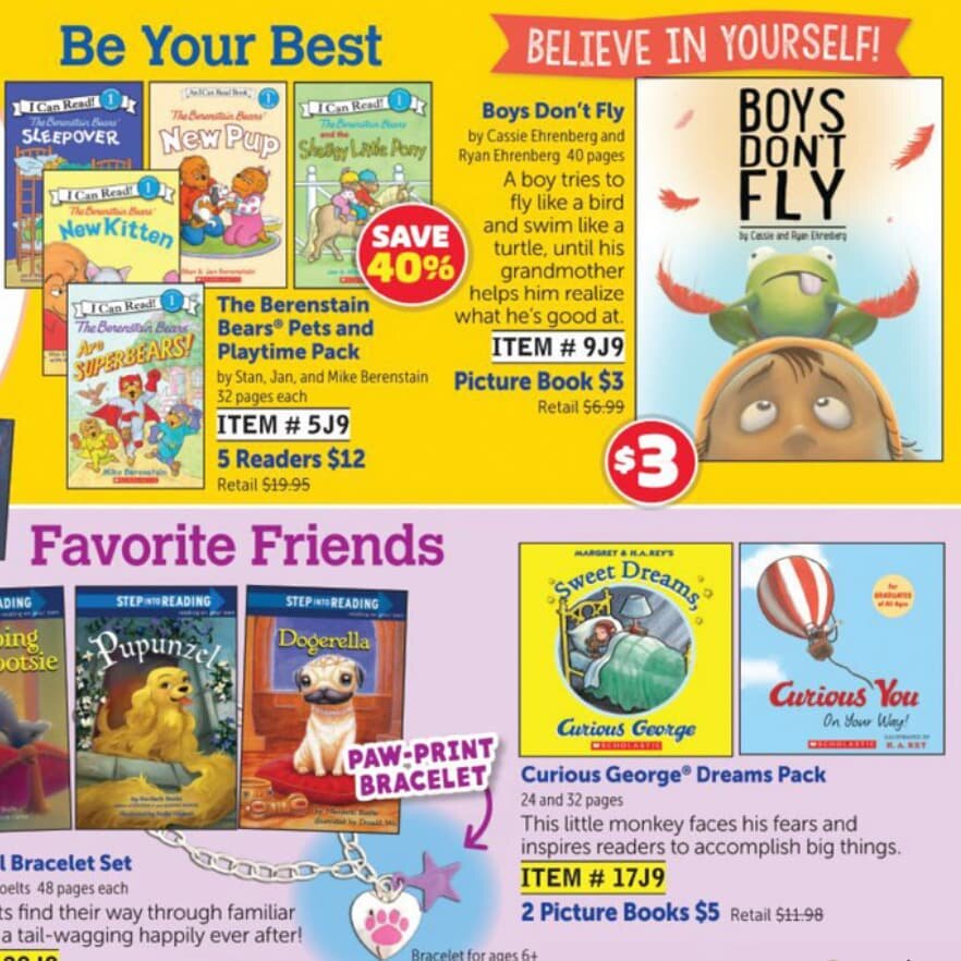 Woo-hoo! In case anyone missed out on getting Boys Don't Fly from February's @scholasticbookclubs flyer, it's also in the upcoming May 'Firefly' flyer for kindergartners. We're at the top right corner of page six in between the Berenstain Bears and C