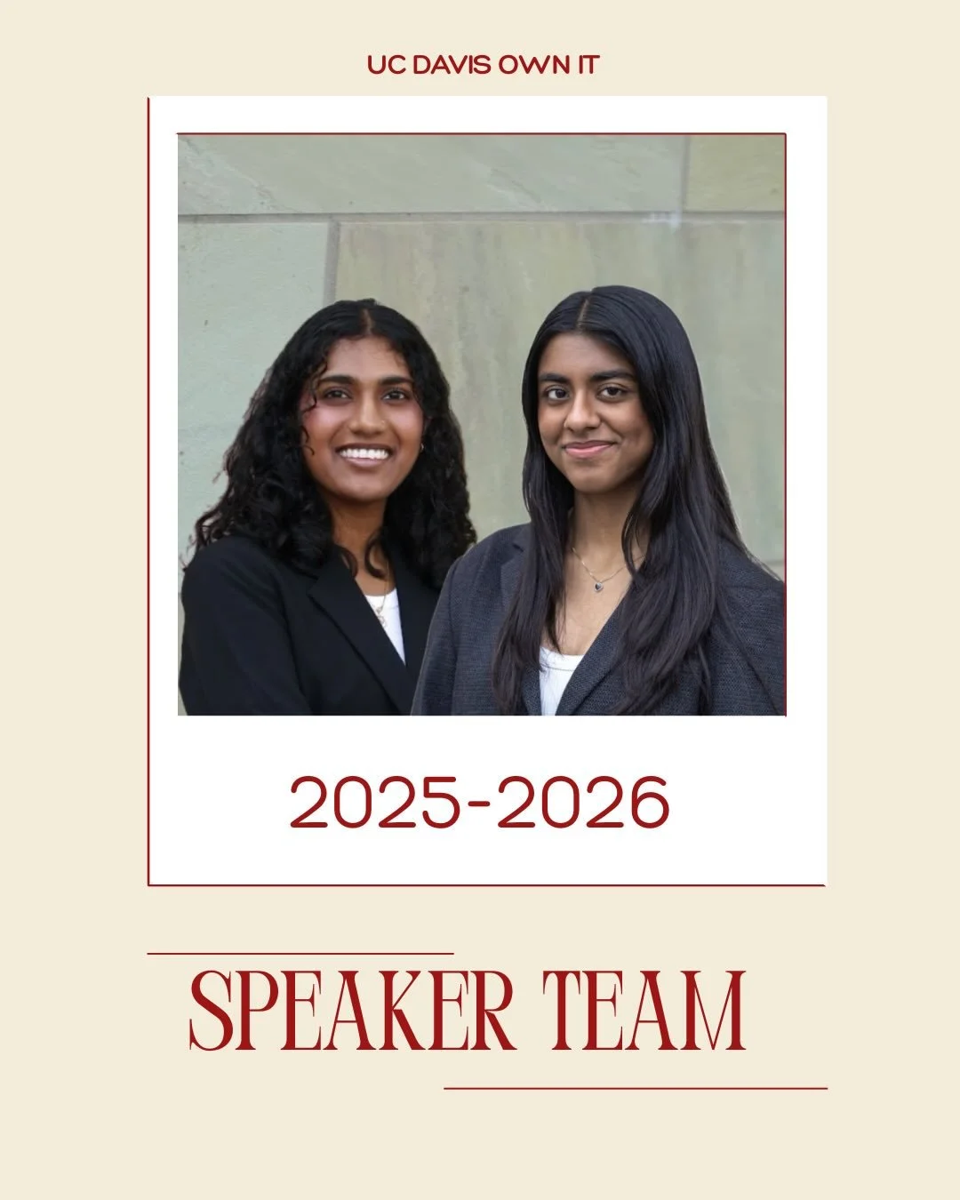 Introducing our 2025-2026 OWN IT Speaker Team!&hearts;️

Meet Avena Dunsford and Ananya Mahesh! They are responsible for finding and connecting with speakers and organizing workshops. 

Avena Dunsford: @avenadunsford 
Ananya Mahesh: @nonyaa_mhesh 

F