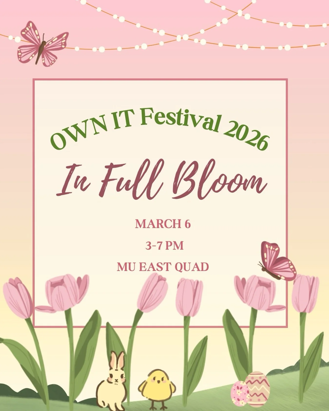 We are so excited to announce our OWN IT Festival Theme is&hellip; 
IN FULL BLOOM!!🌷

Mark your calendars for March 6th 2026, from 3:00 pm to 7:00pm at the MU East Quad!🩷

The festival is a safe place for women and everyone in the @ucdavis communit