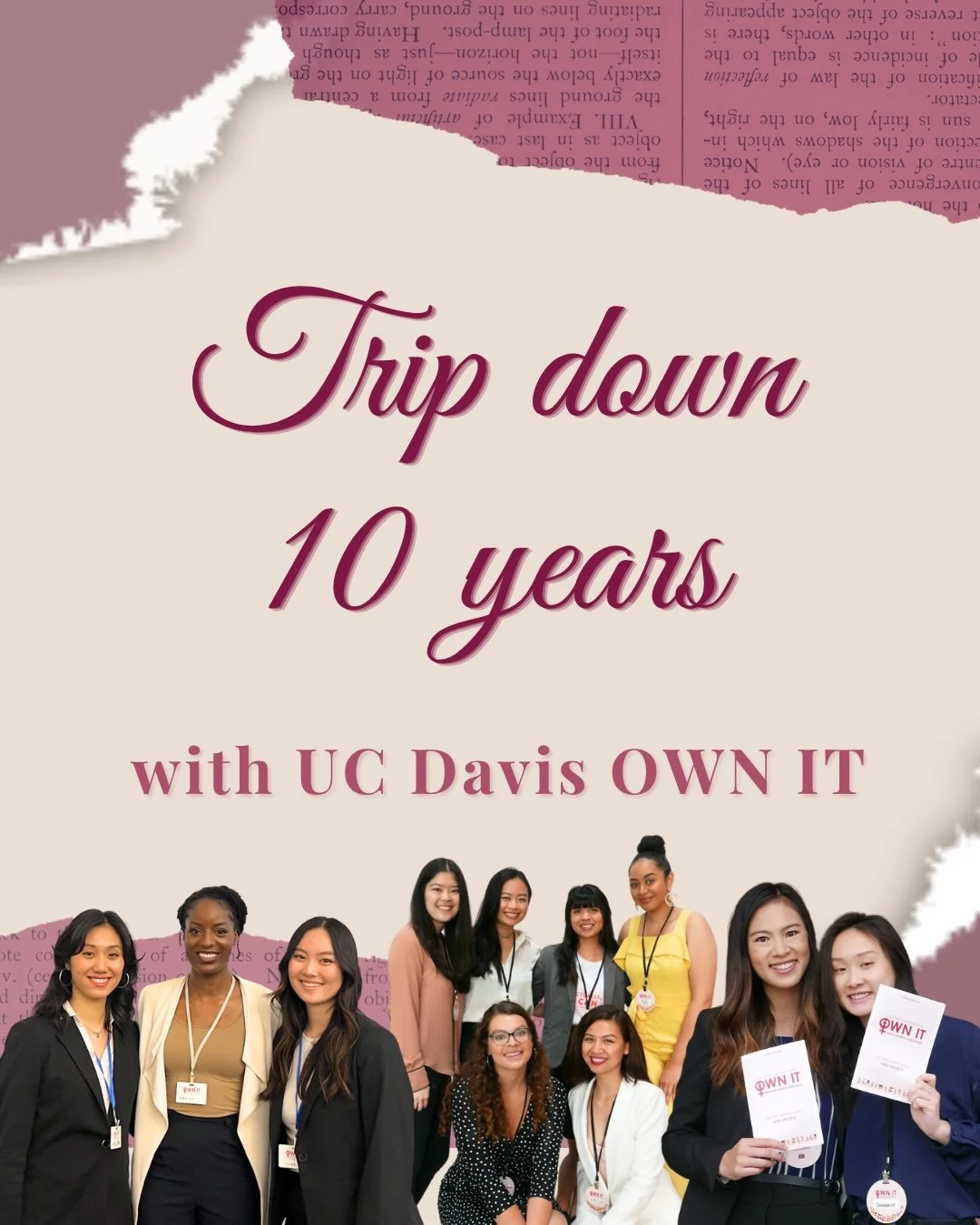 OWN IT at UC Davis was established in 2016 with a vision to create a space that sparked confidence, and empower individuals ✨

Ten years later, we continue to build, uplift, and inspire all our attendees. 

Follow us for more information about this y