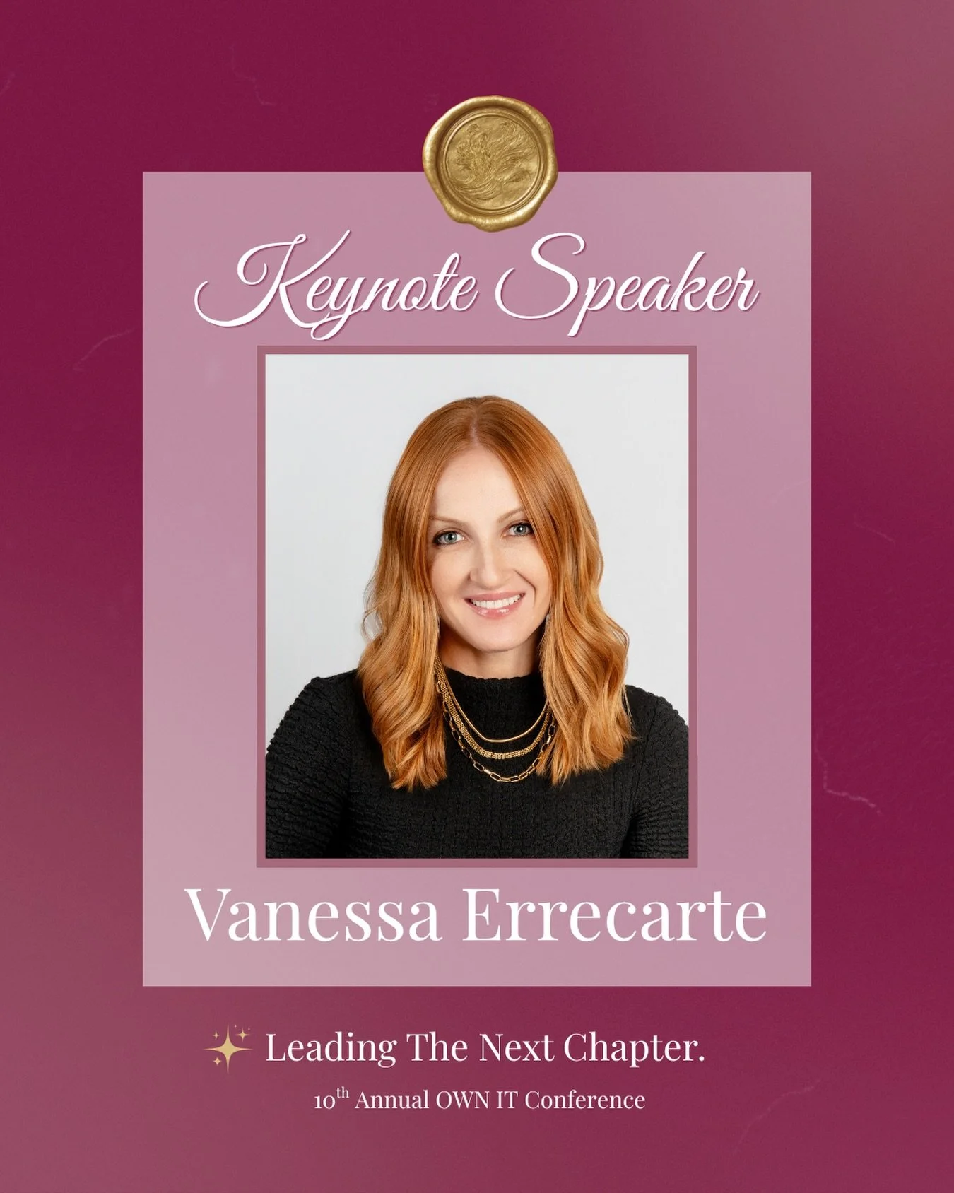 We are proud to announce our 10th OWN IT Conference keynote speaker Vanessa Errecarte, M.A., M.B.A. ✨

An award-winning lecturer at UC Davis GSM and creator of one of the nation&rsquo;s only MBA courses in personal branding. A two-time Teacher of the