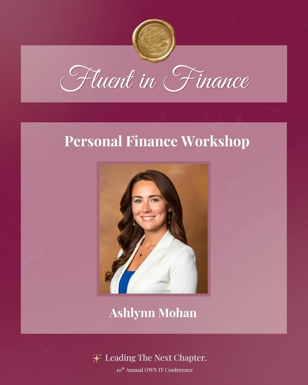 Fluent in Finance 💸

Join us for our Personal Finance Workshop featuring Ashlynn Mohan, a financial professional dedicated to helping individuals and businesses build long-term financial security.

🌟 Ashlynn Mohan is a financial professional who he