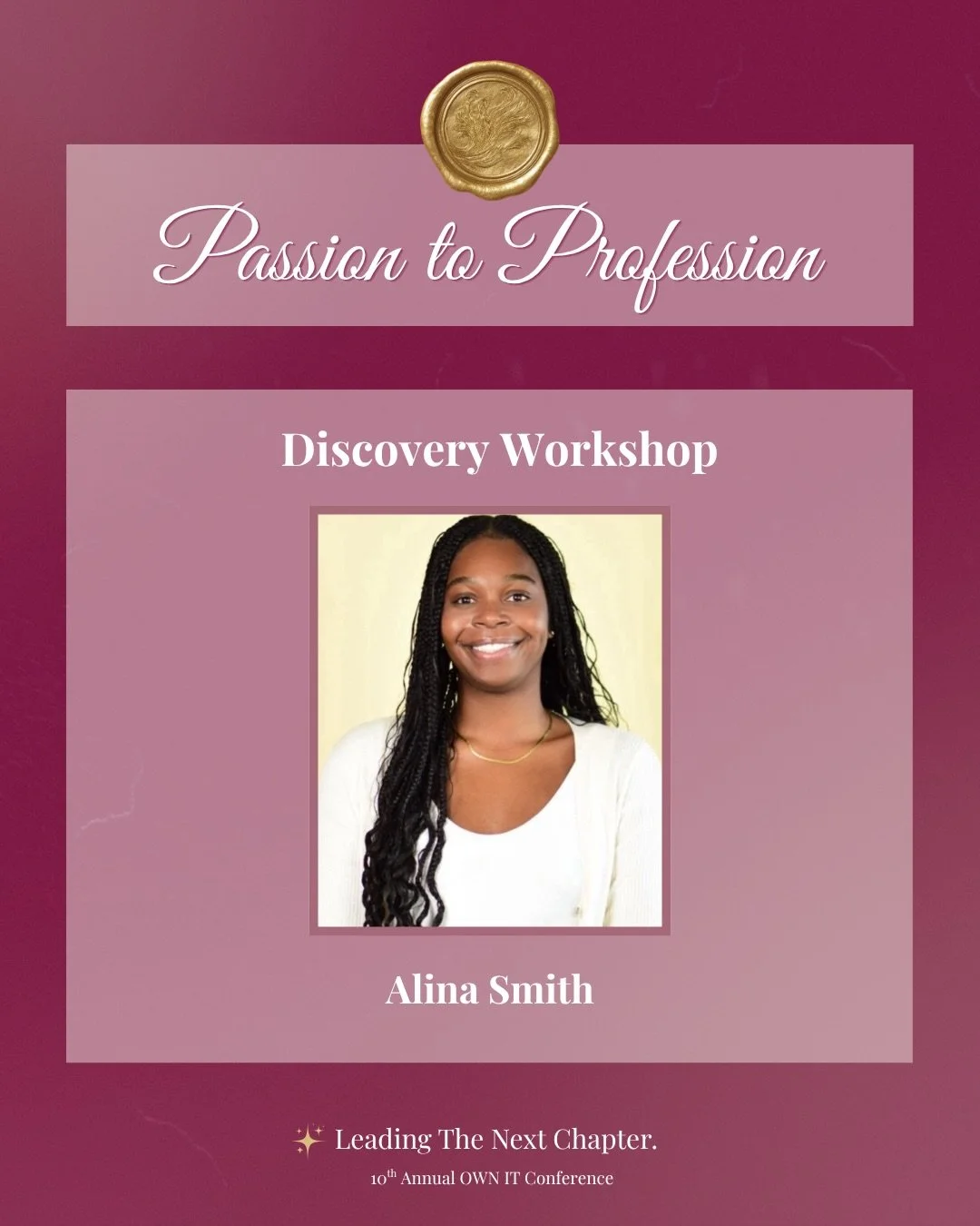 Passion to Profession 💼

Join us for our Discovery Workshop featuring Alina Smith, where passion meets purpose and career paths take shape.

🌟 Alina Smith is a Program Coordinator at Equitable, where she focuses on employee experience and community