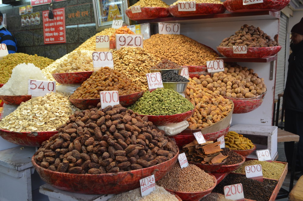 Old Delhi Market Nut shop Beacon Holidays India tours