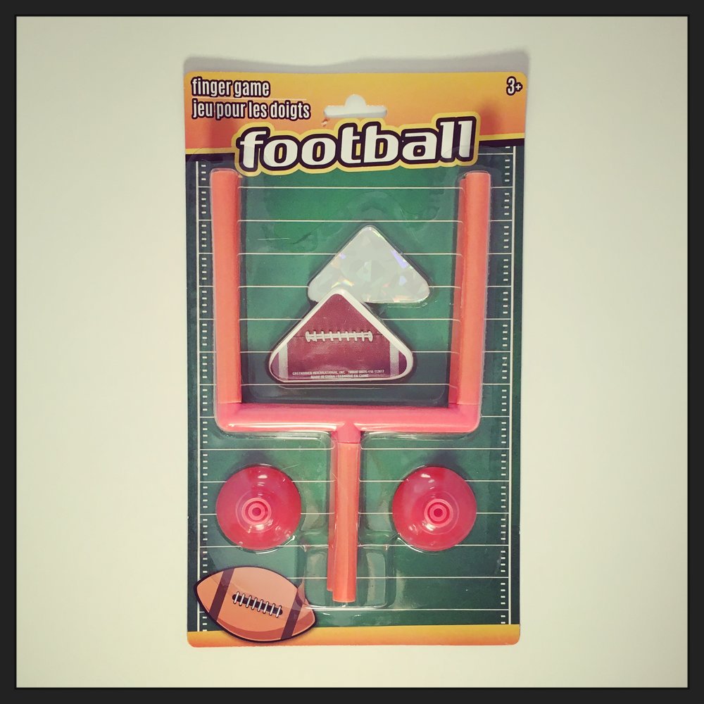 Finger Football Game Sports w/Suction Cup Goal Post 2 Sizes Toy Footballs 