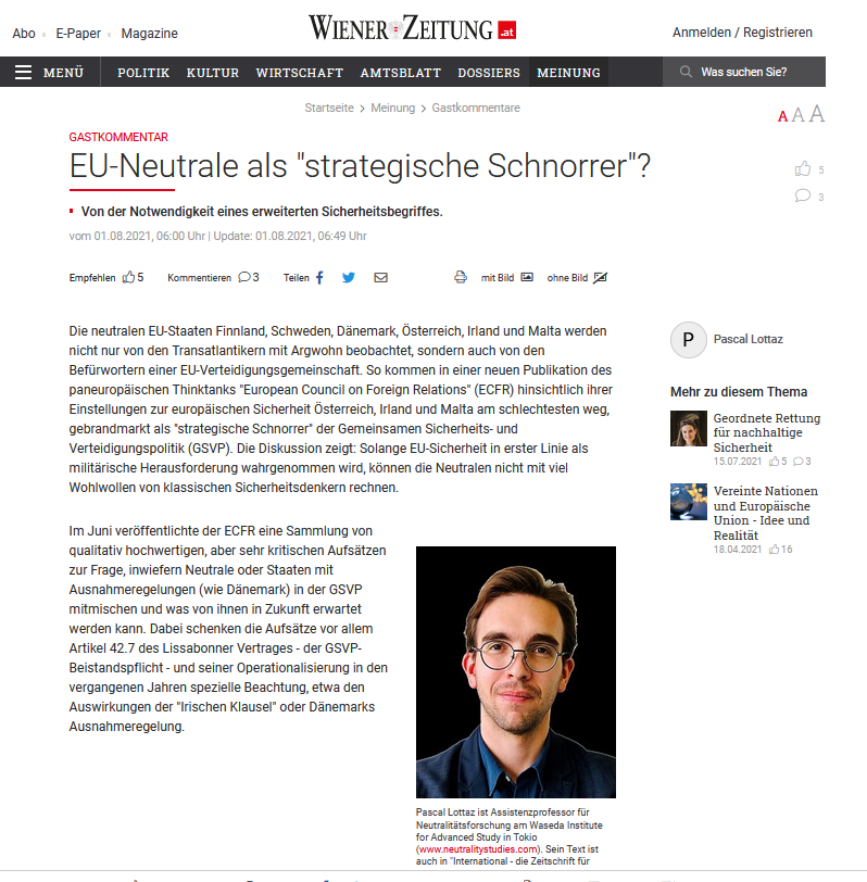EU-Neutrale als "strategische Schnorrer"?
