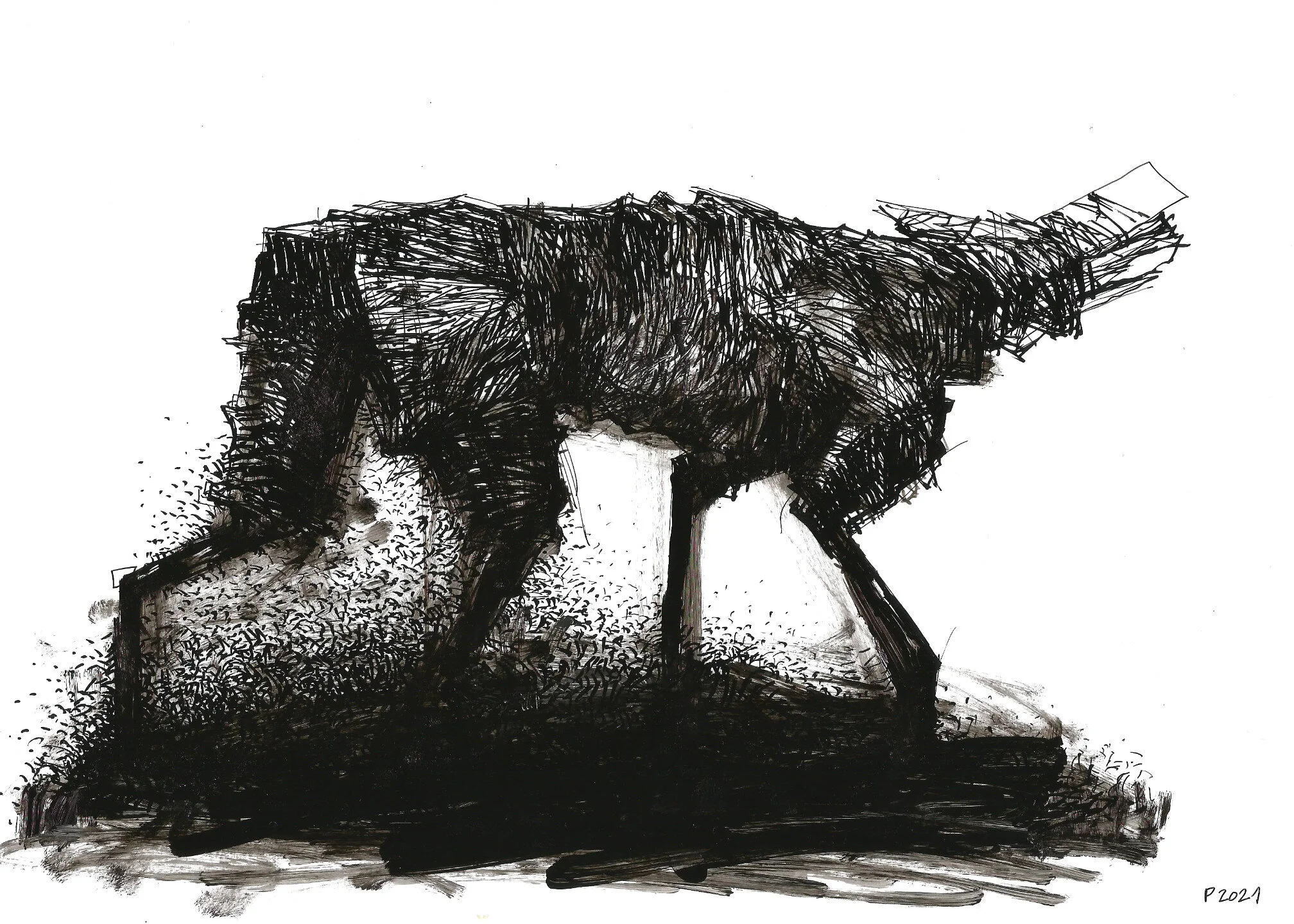  Ink on paper, 21 x 29.7 cm, 2021 