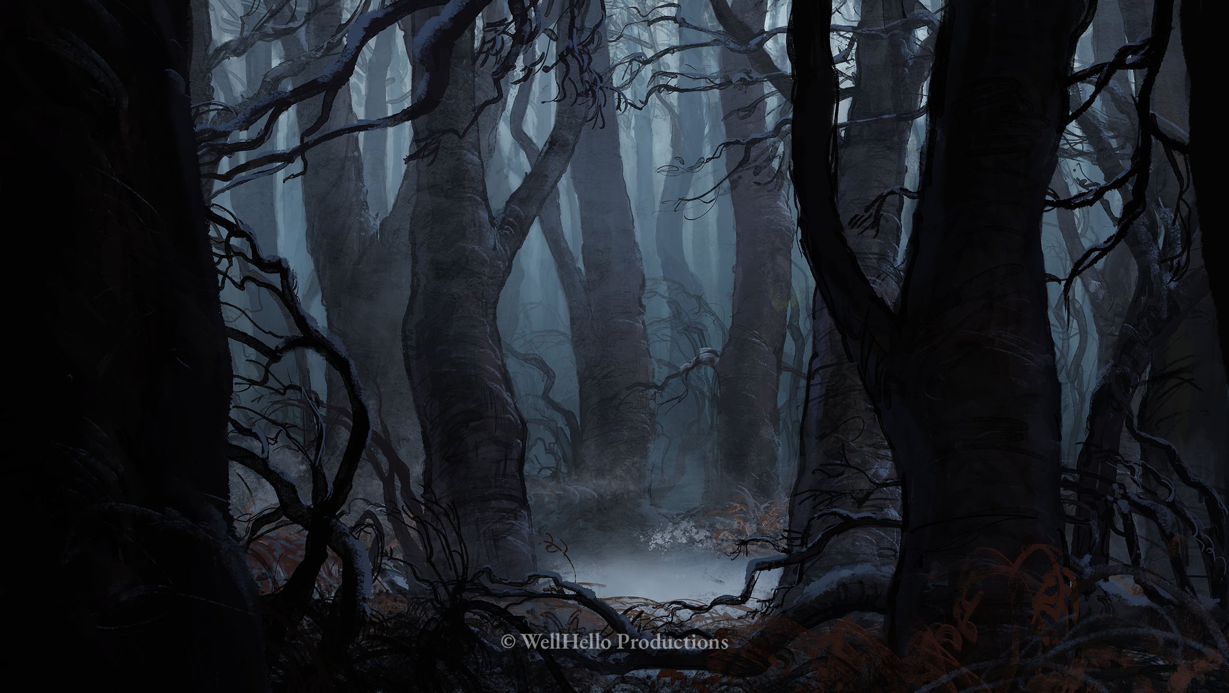 background painting, WellHello Productions, 2021