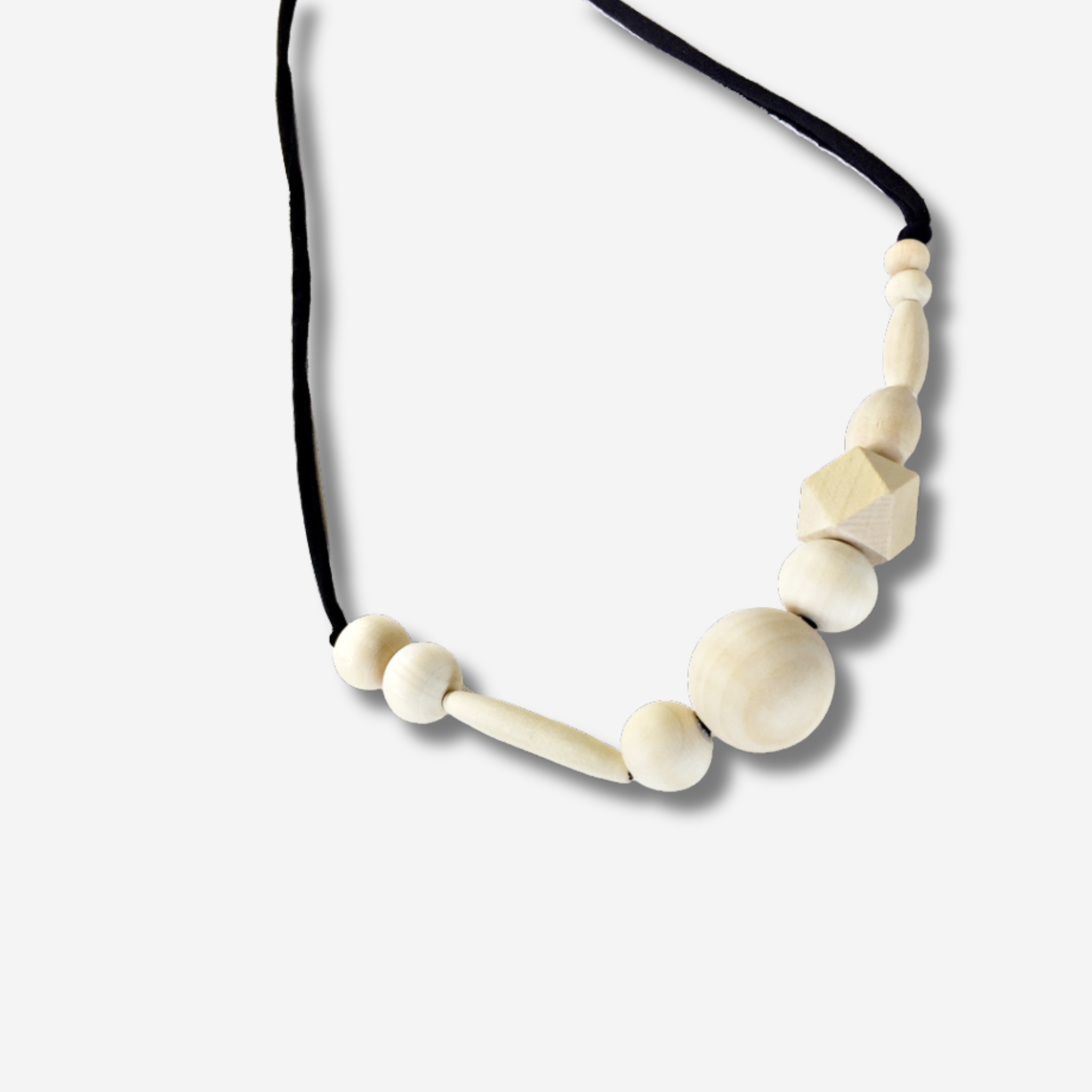 'AZIRA' WOOD MIX BEAD NECKLET